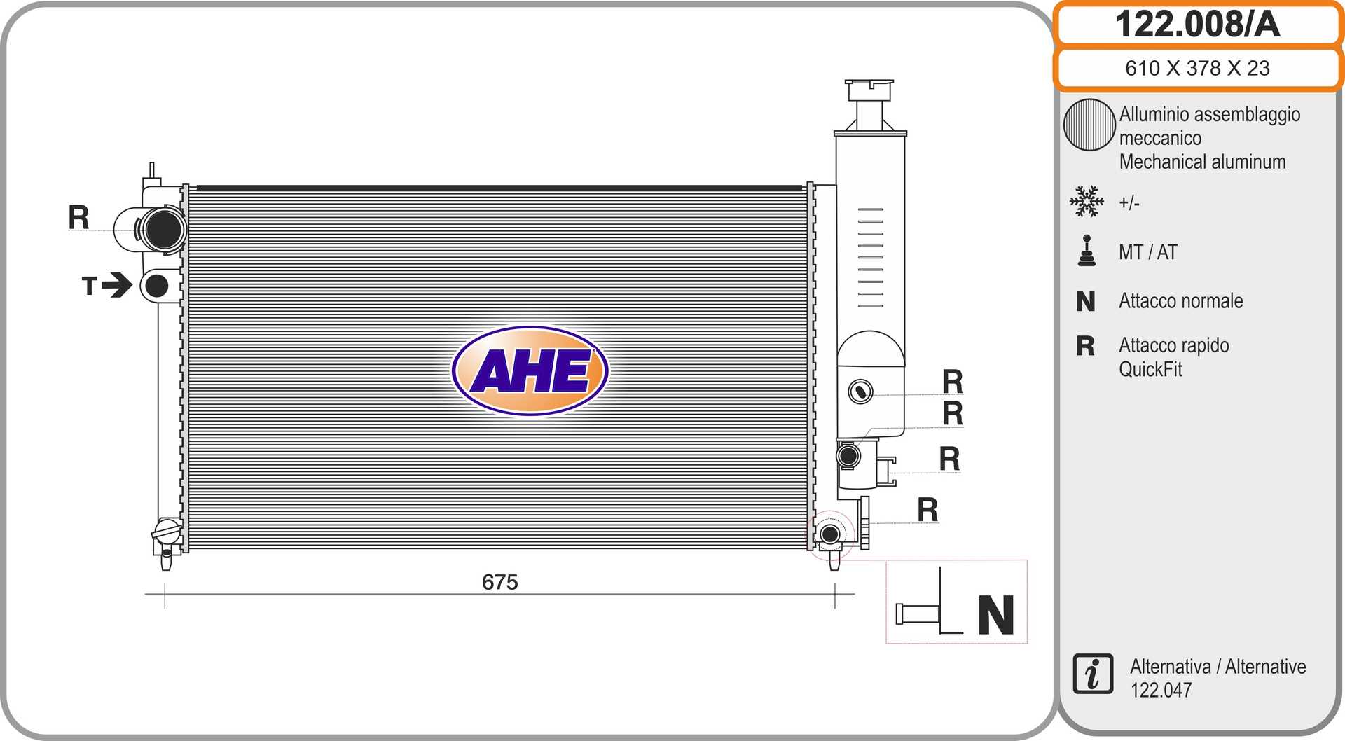 AHE 122.008/A Radiatore,...