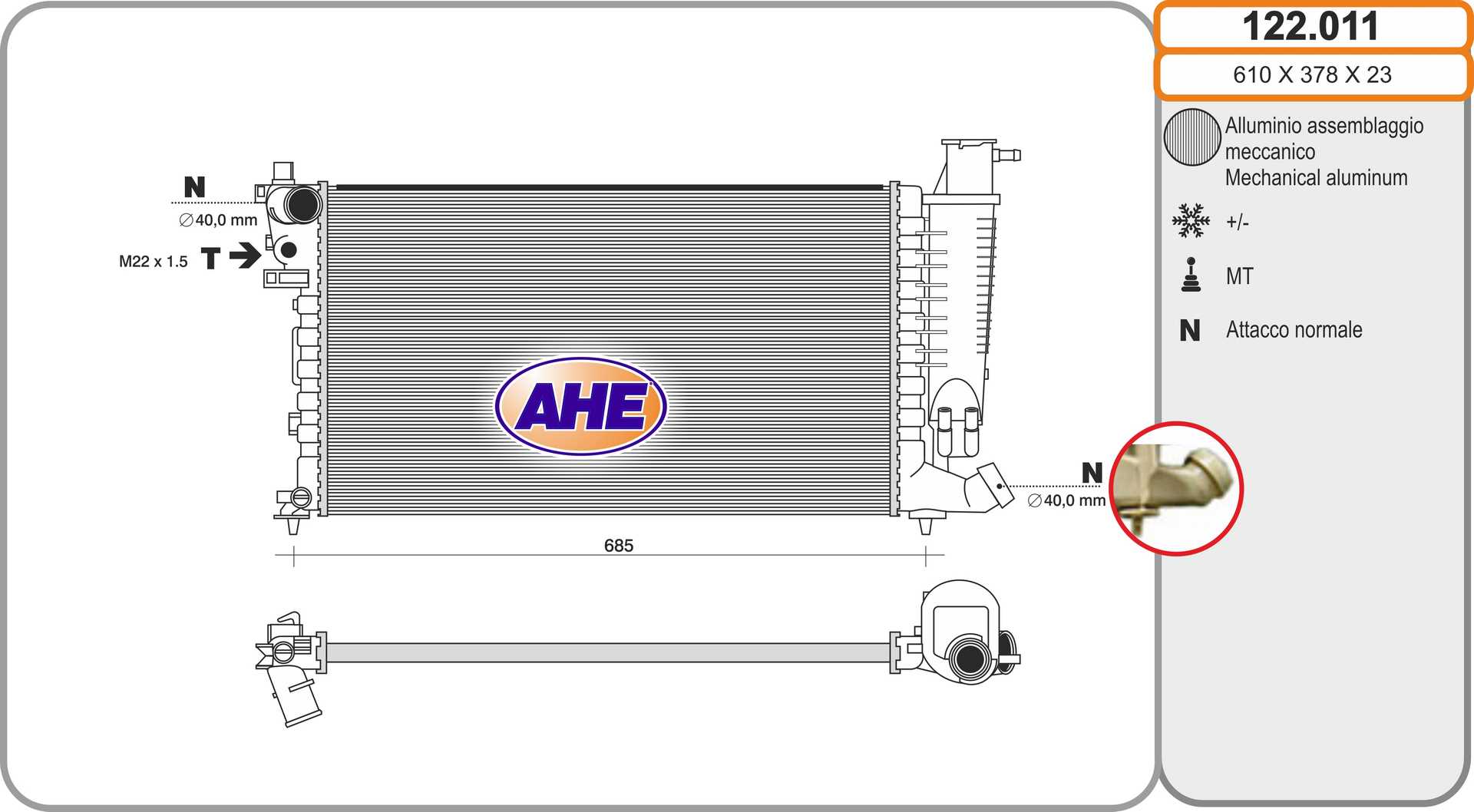 AHE 122.011 Radiatore,...
