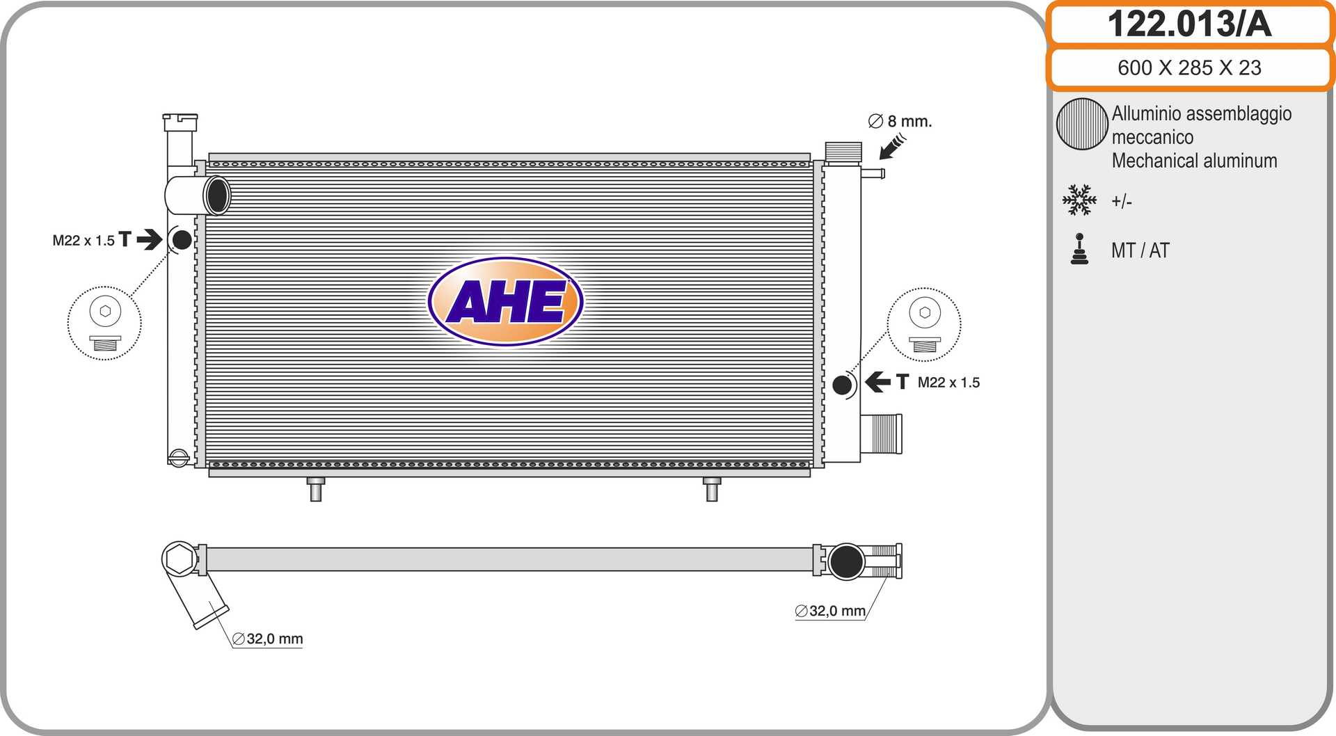 AHE 122.013/A Radiatore,...