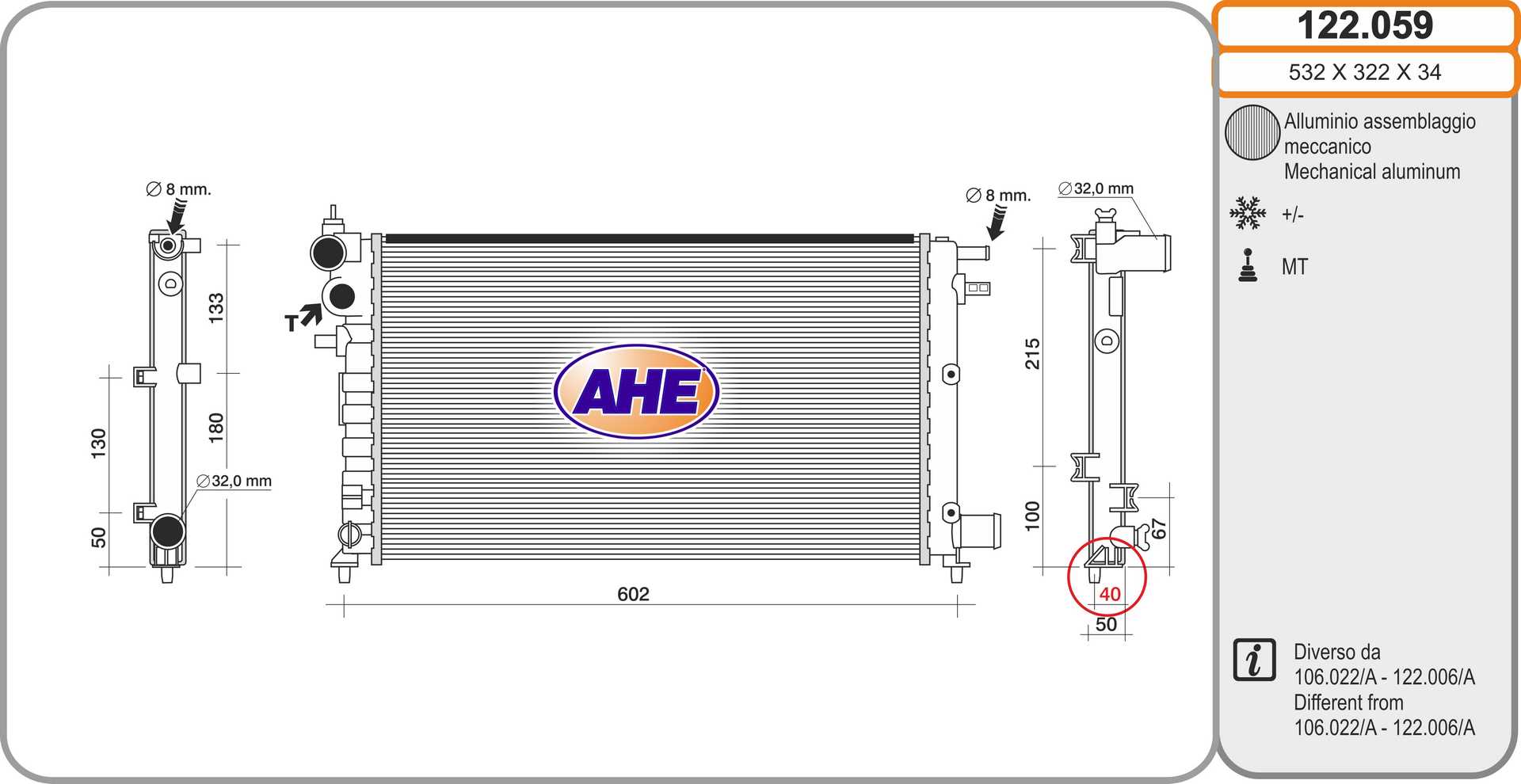 AHE 122.059 Radiatore,...