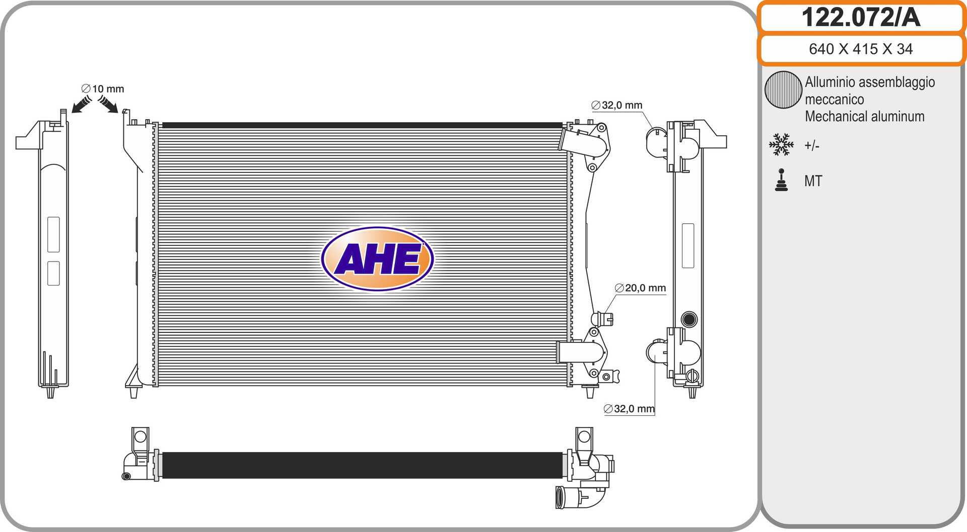 AHE 122.072/A Radiatore,...