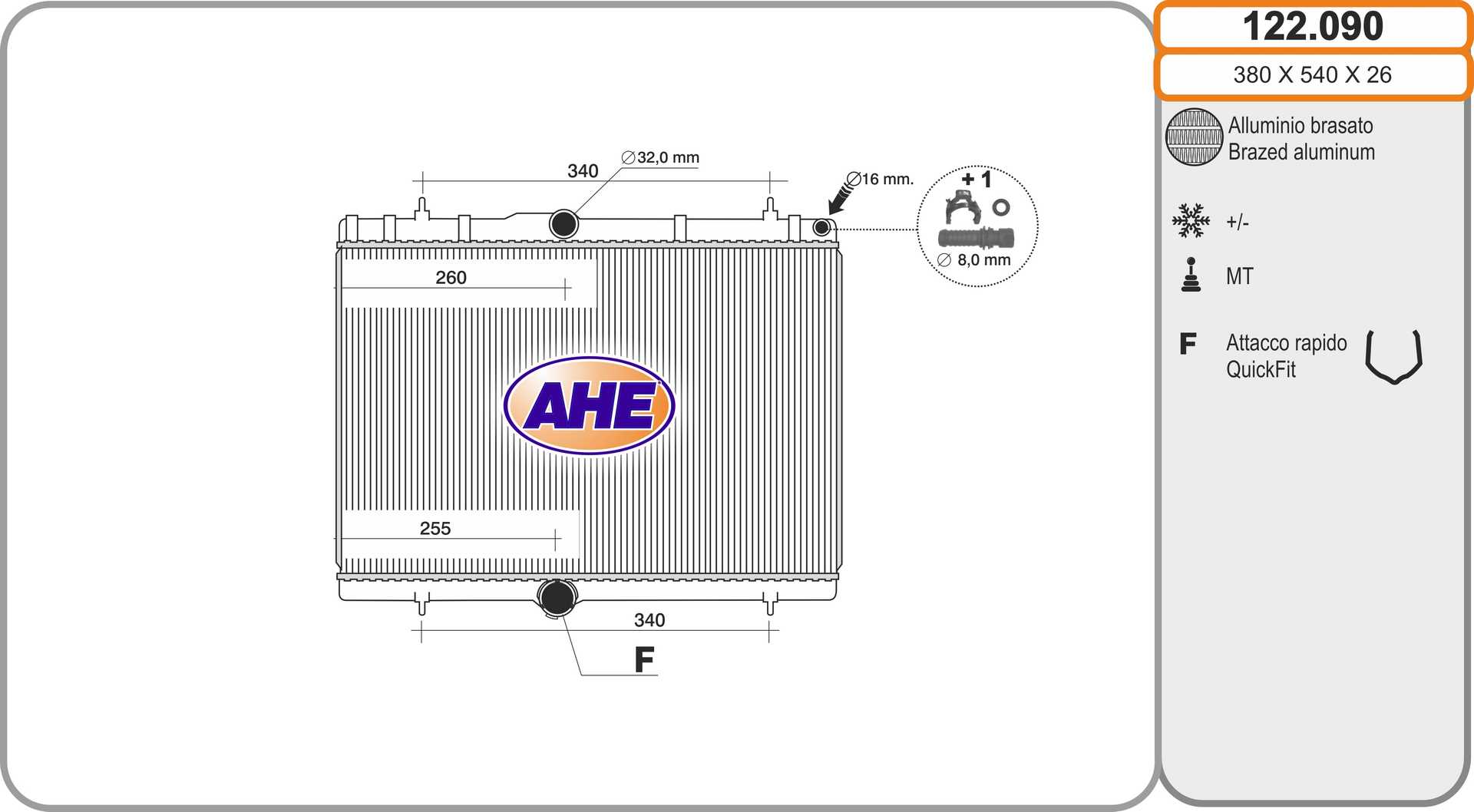 AHE 122.090 Radiatore,...