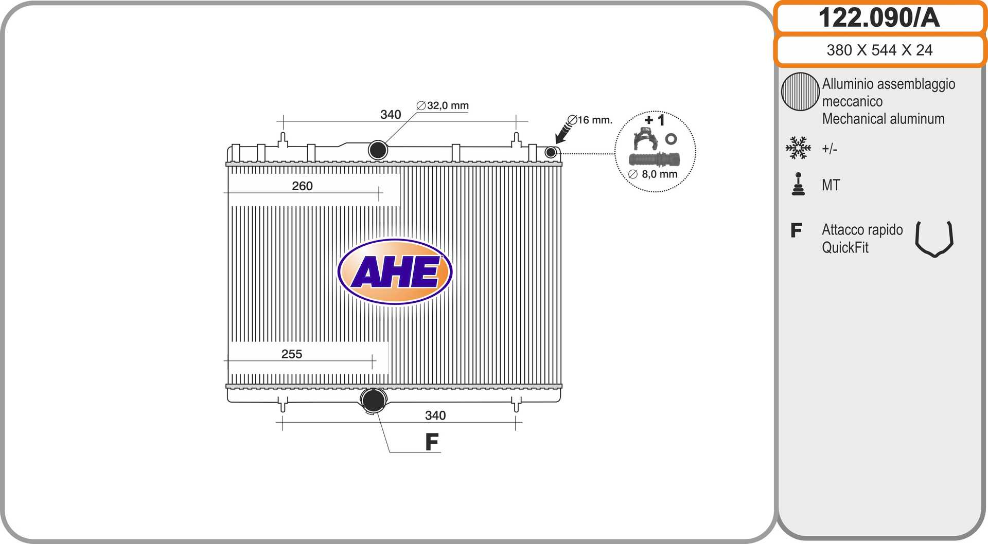 AHE 122.090/A Radiatore,...