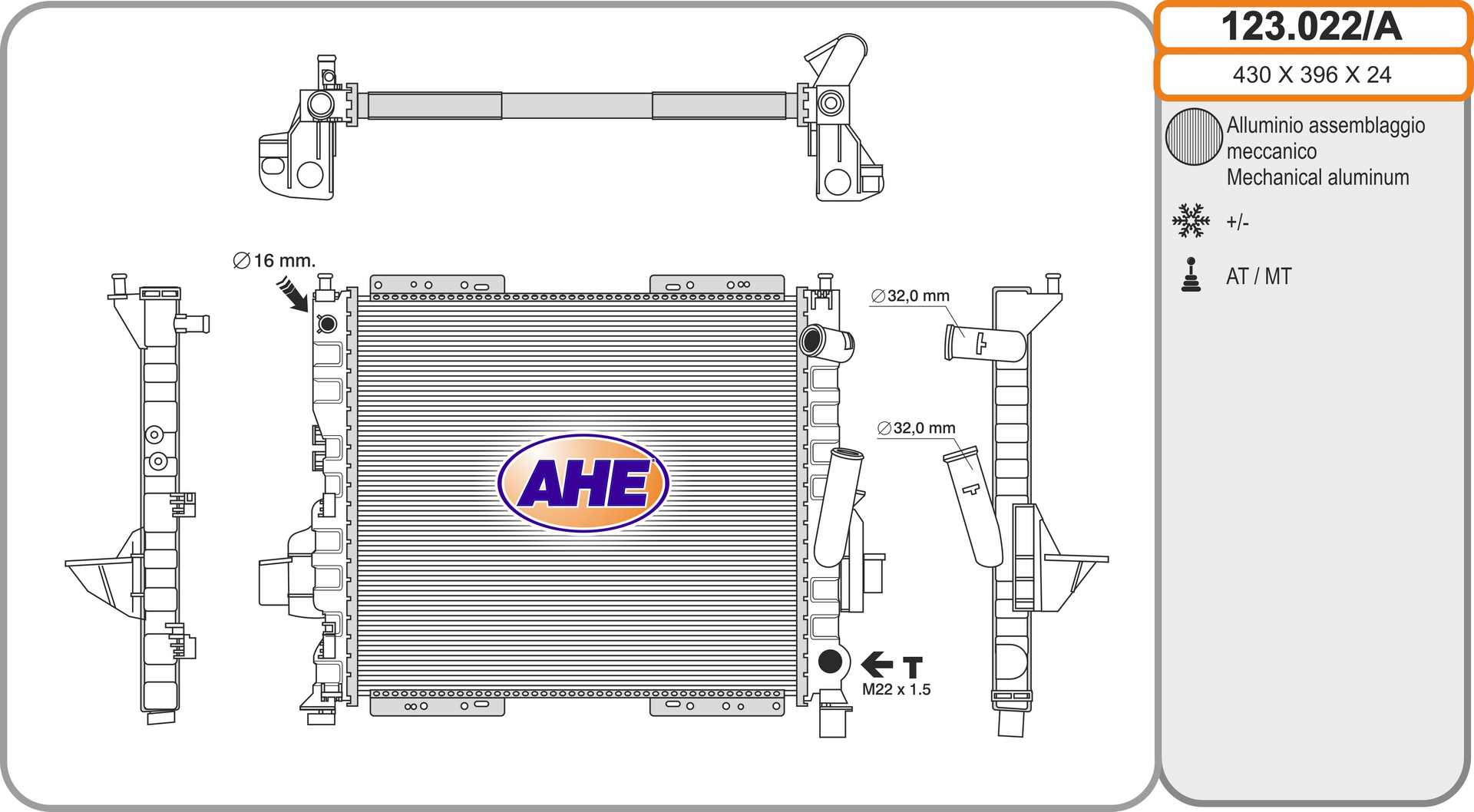 AHE 123.022/A Radiatore,...