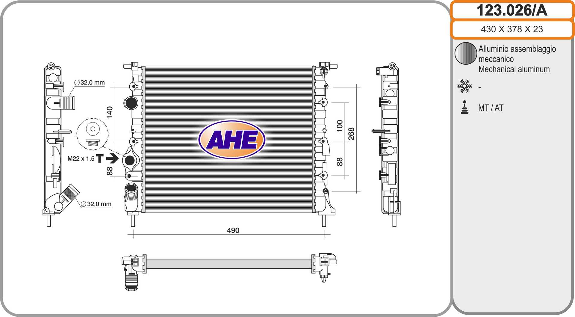 AHE 123.026/A Radiatore,...