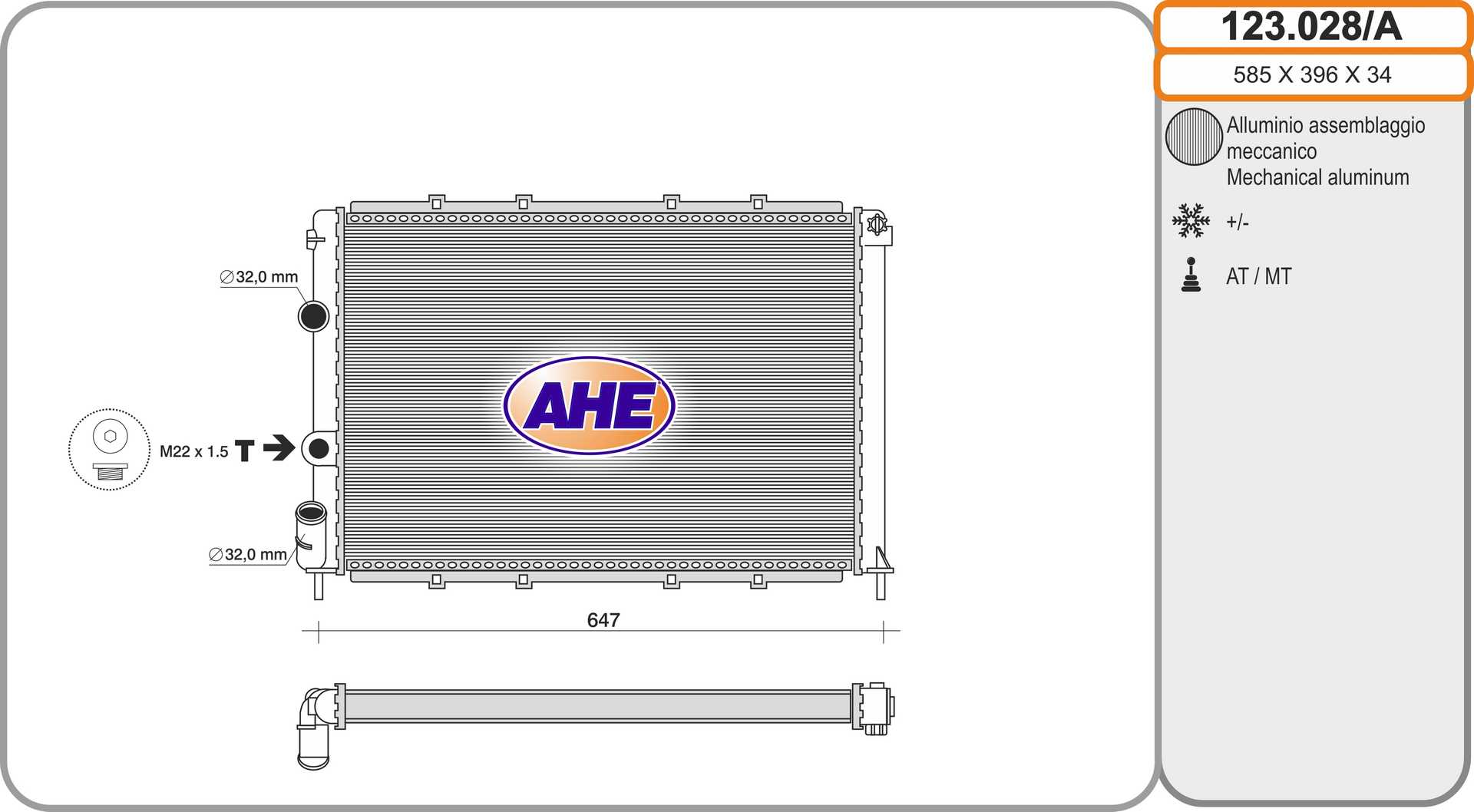 AHE 123.028/A Radiatore,...