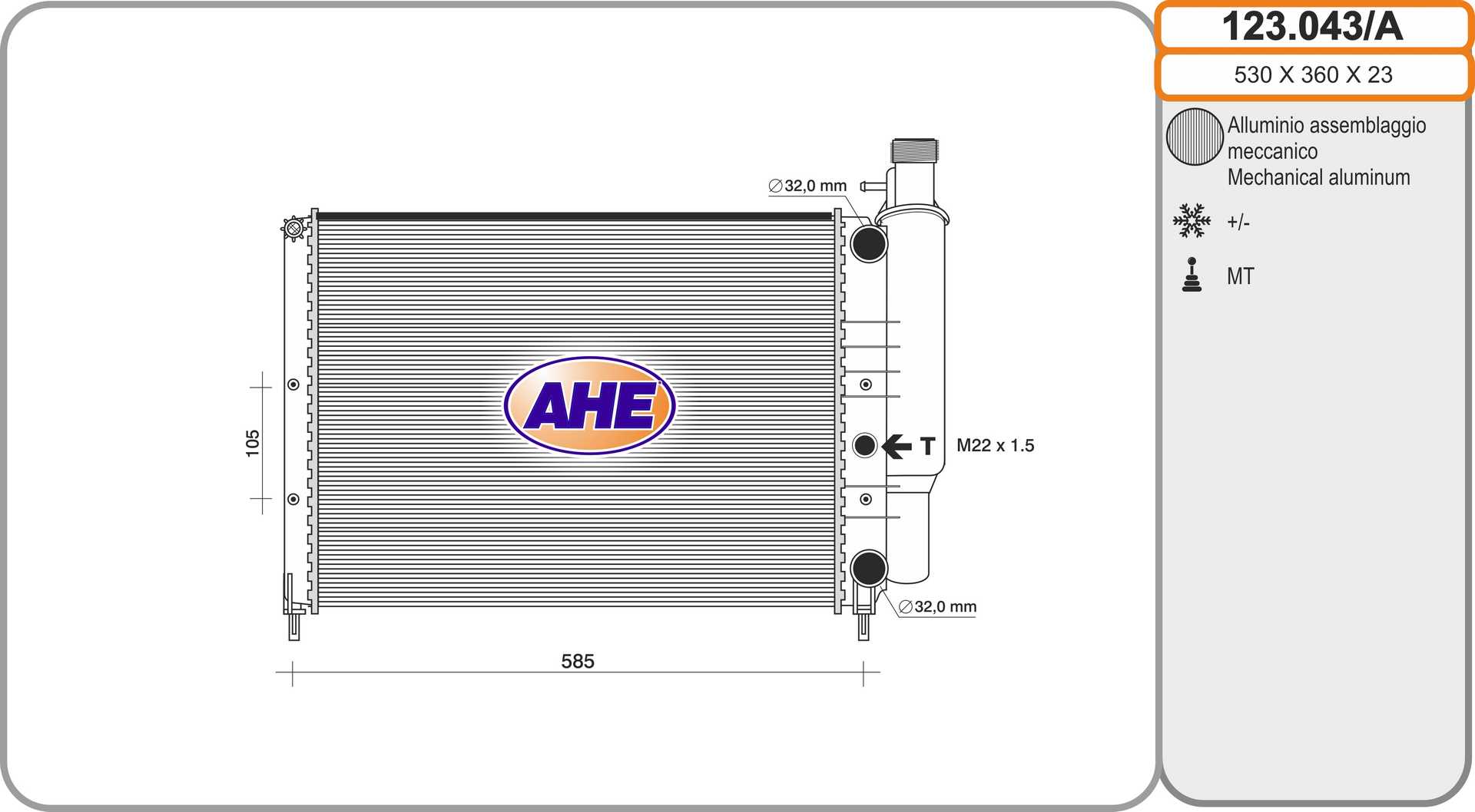 AHE 123.043/A Radiatore,...