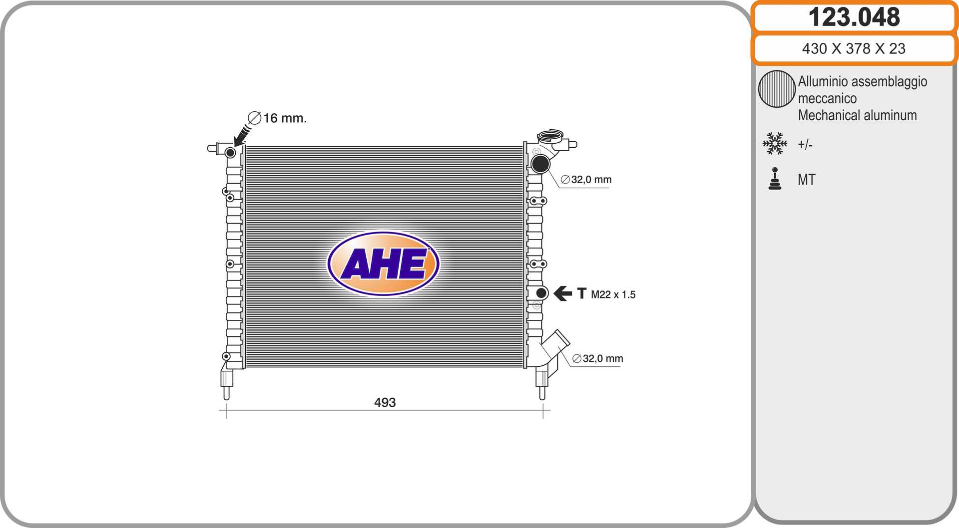 AHE 123.048 Radiatore,...