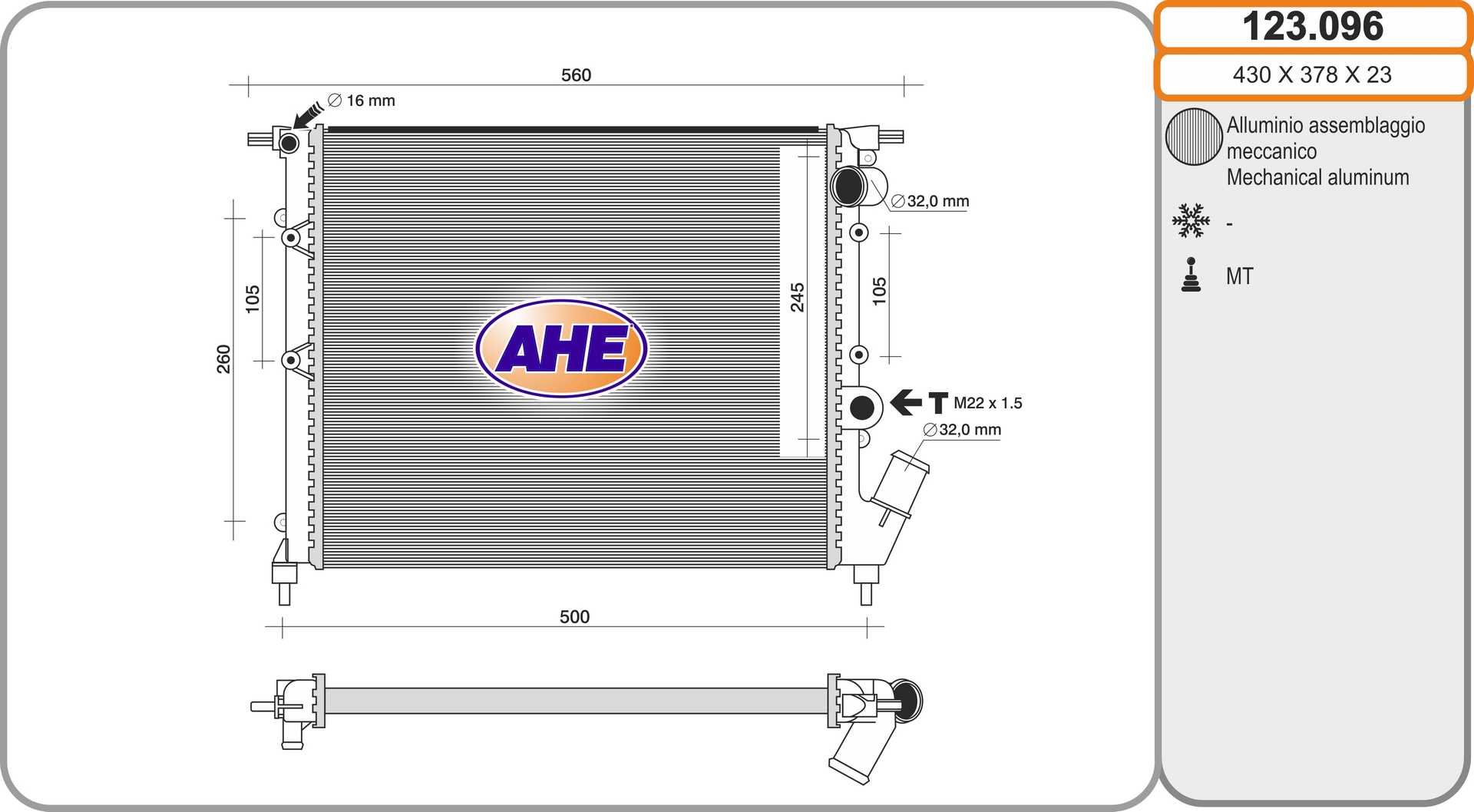 AHE 123.096 Radiatore,...