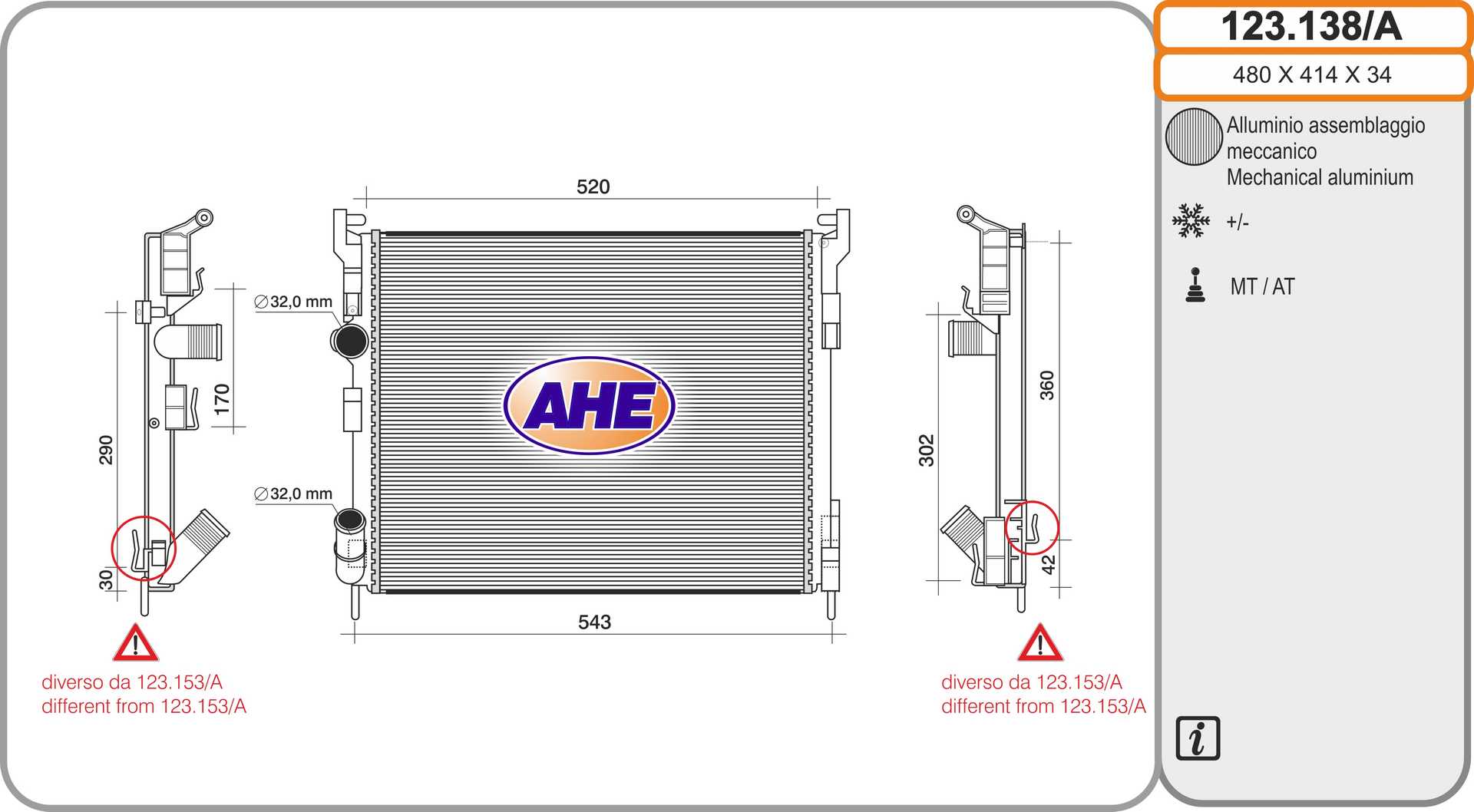 AHE 123.138/A Radiatore,...