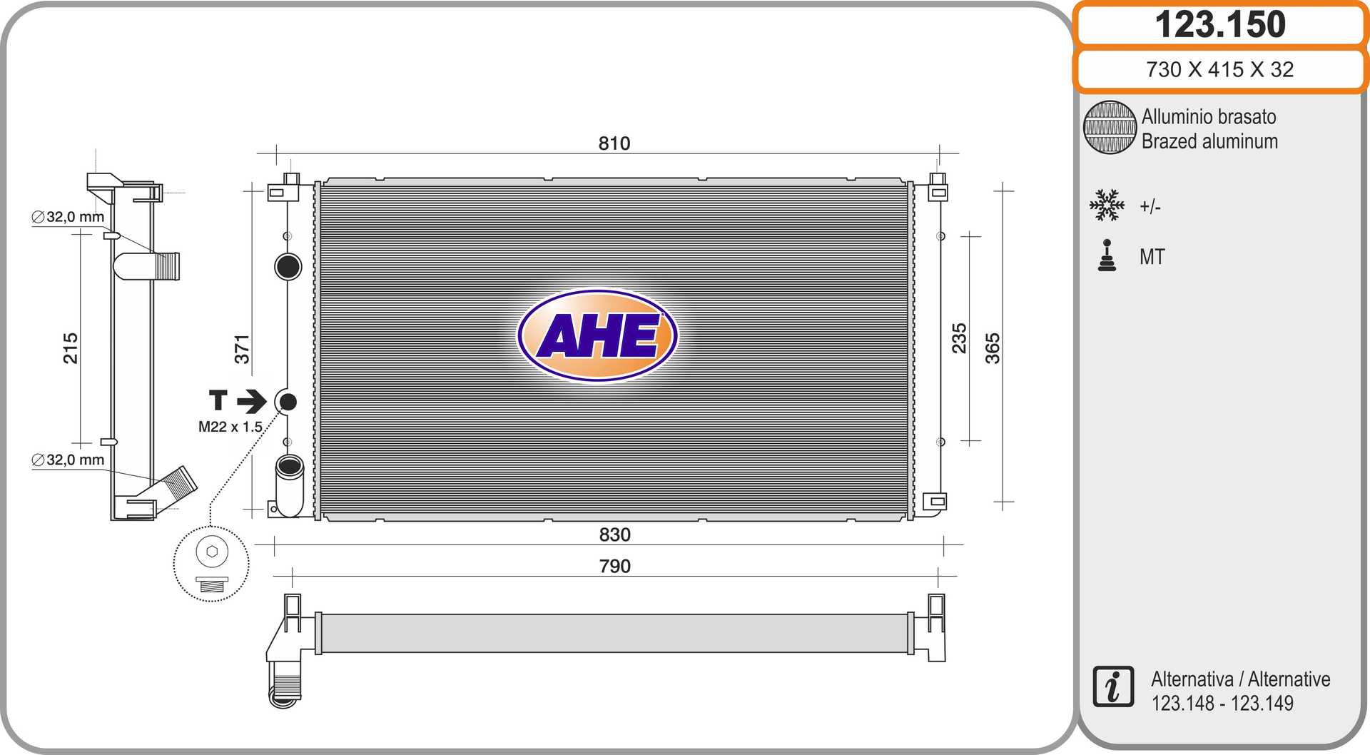 AHE 123.150 Radiatore,...