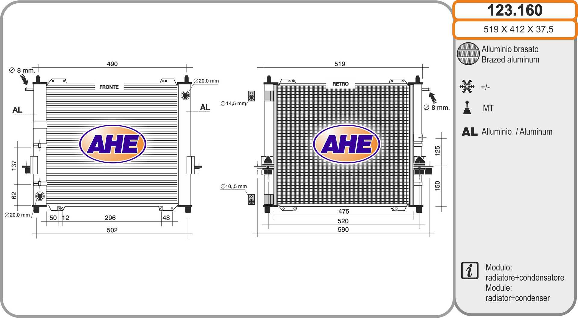 AHE 123.160 Radiatore,...