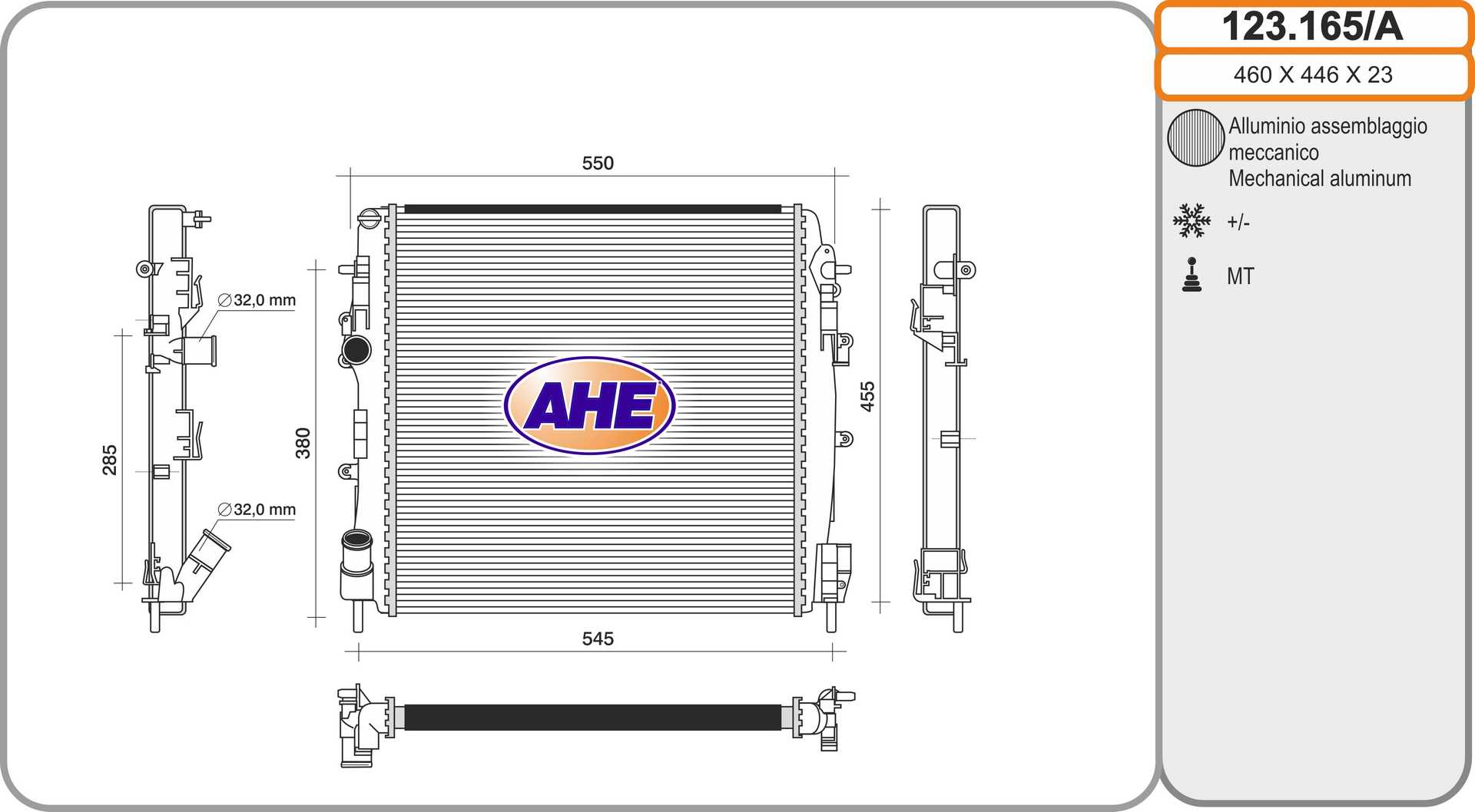 AHE 123.165/A Radiatore,...