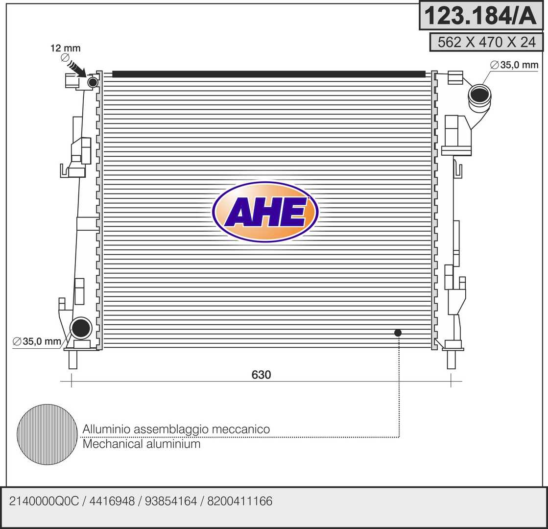 AHE 123.184/A Radiatore,...