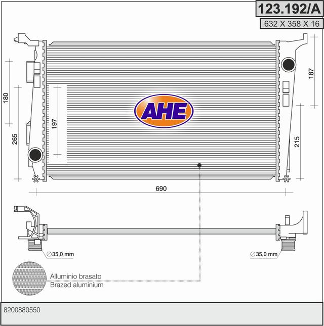 AHE 123.192/A Radiatore,...