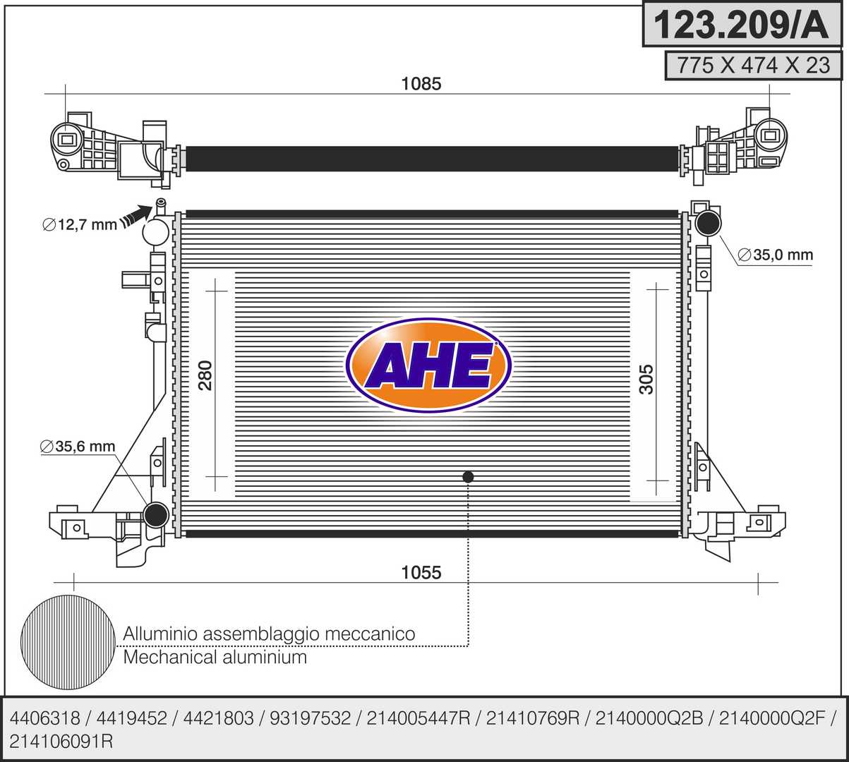 AHE 123.209/A Radiatore,...