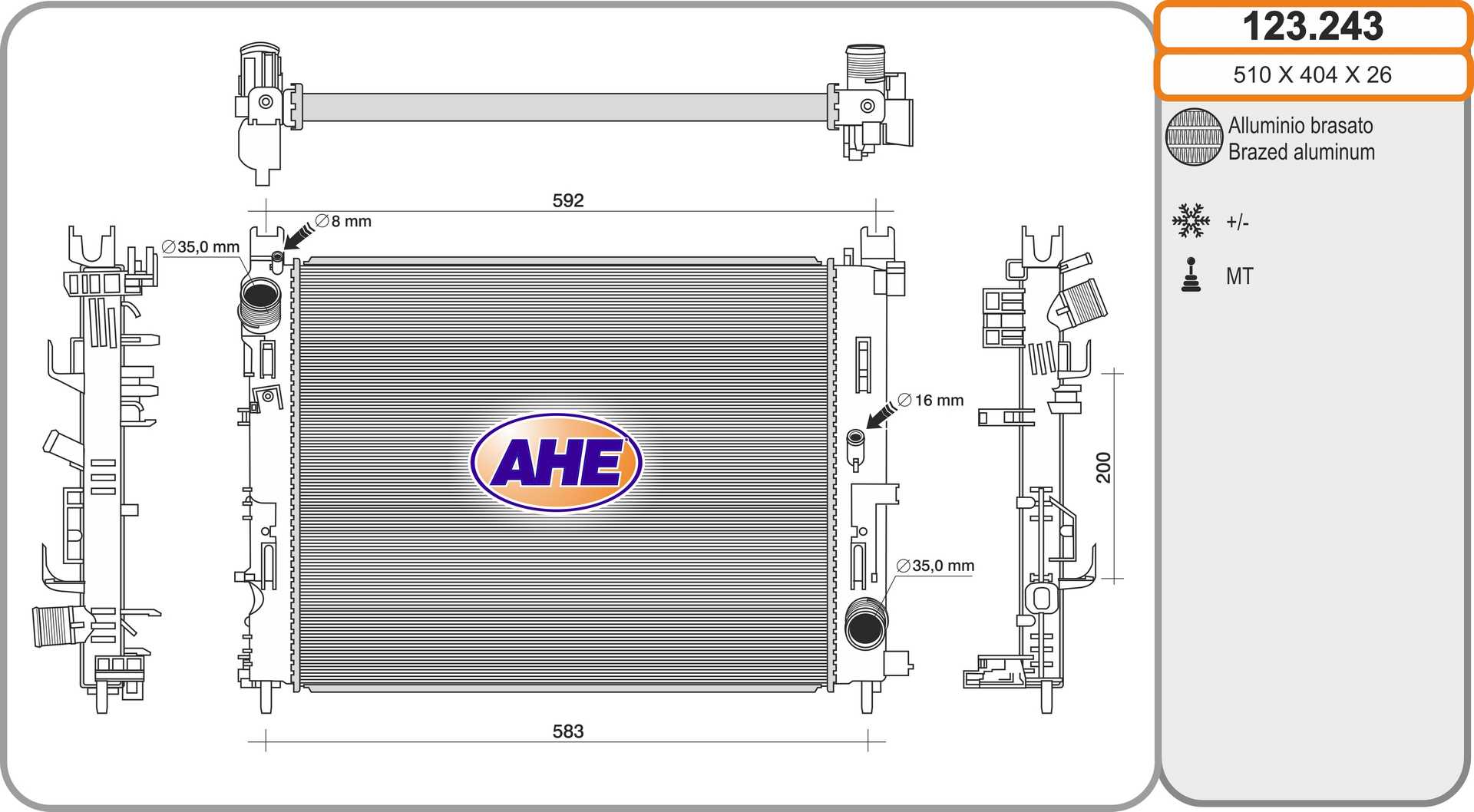 AHE 123.243 Radiatore,...