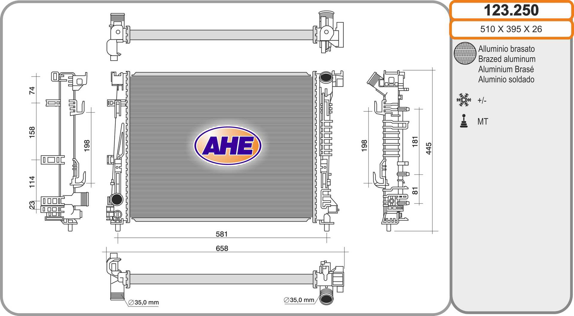AHE 123.250 Radiatore,...