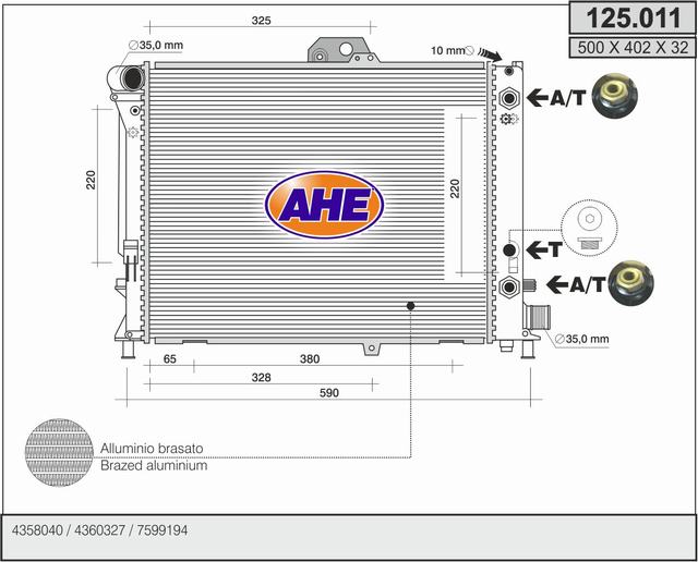 AHE 125.011 Radiatore,...