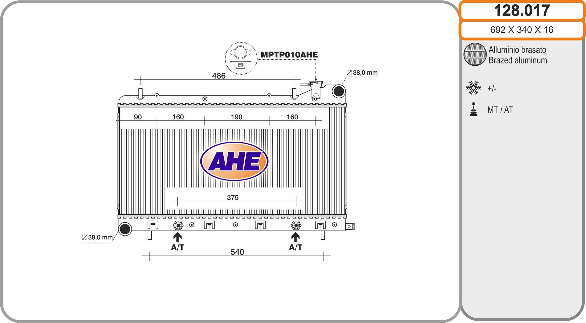 AHE 128.017 Radiatore,...