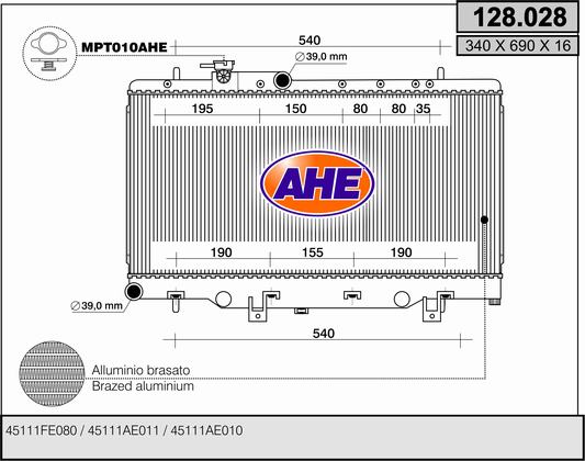 AHE 128.028 Radiatore,...