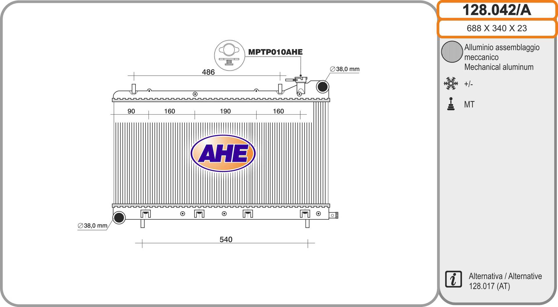 AHE 128.042/A Radiatore,...