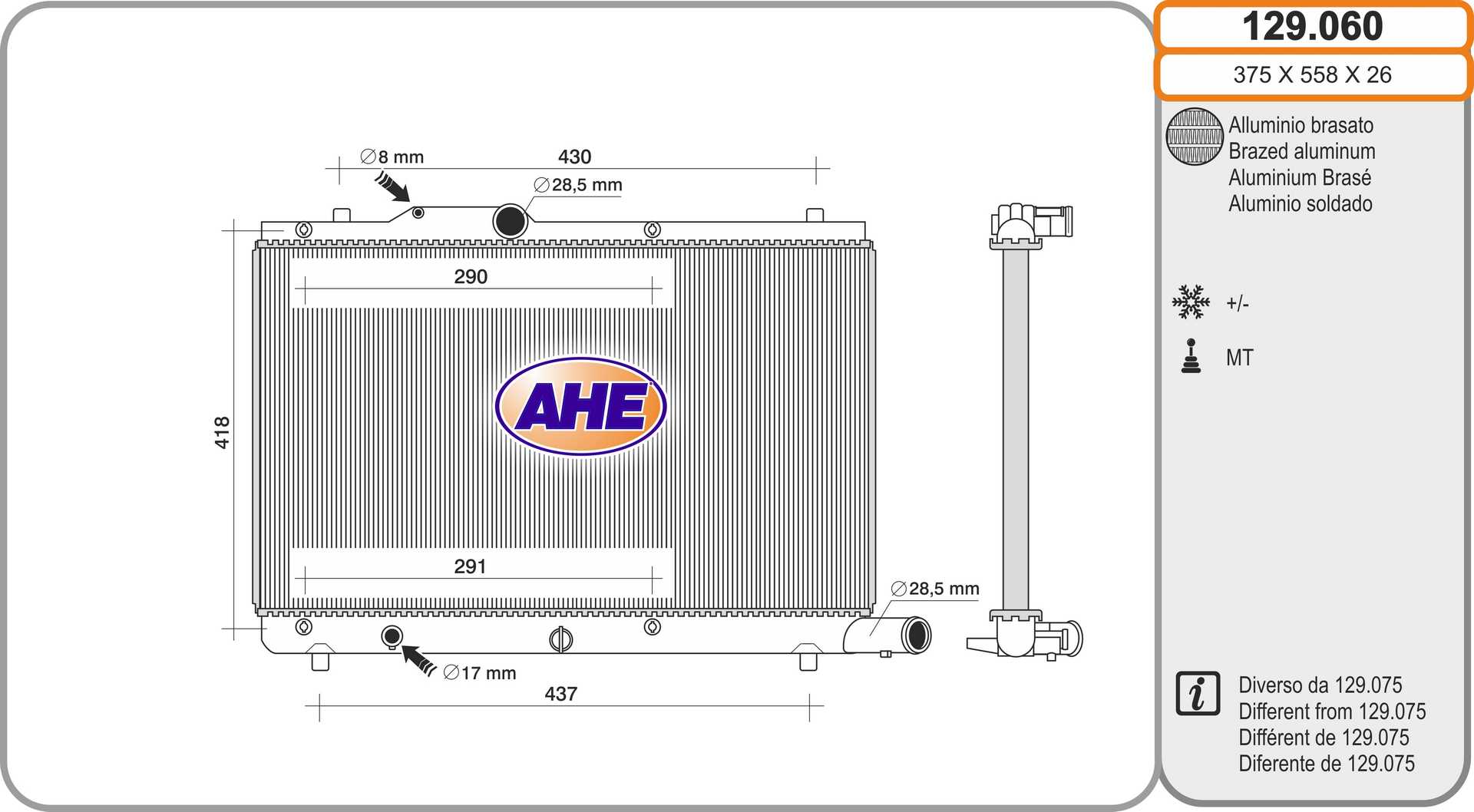 AHE 129.060 Radiatore,...