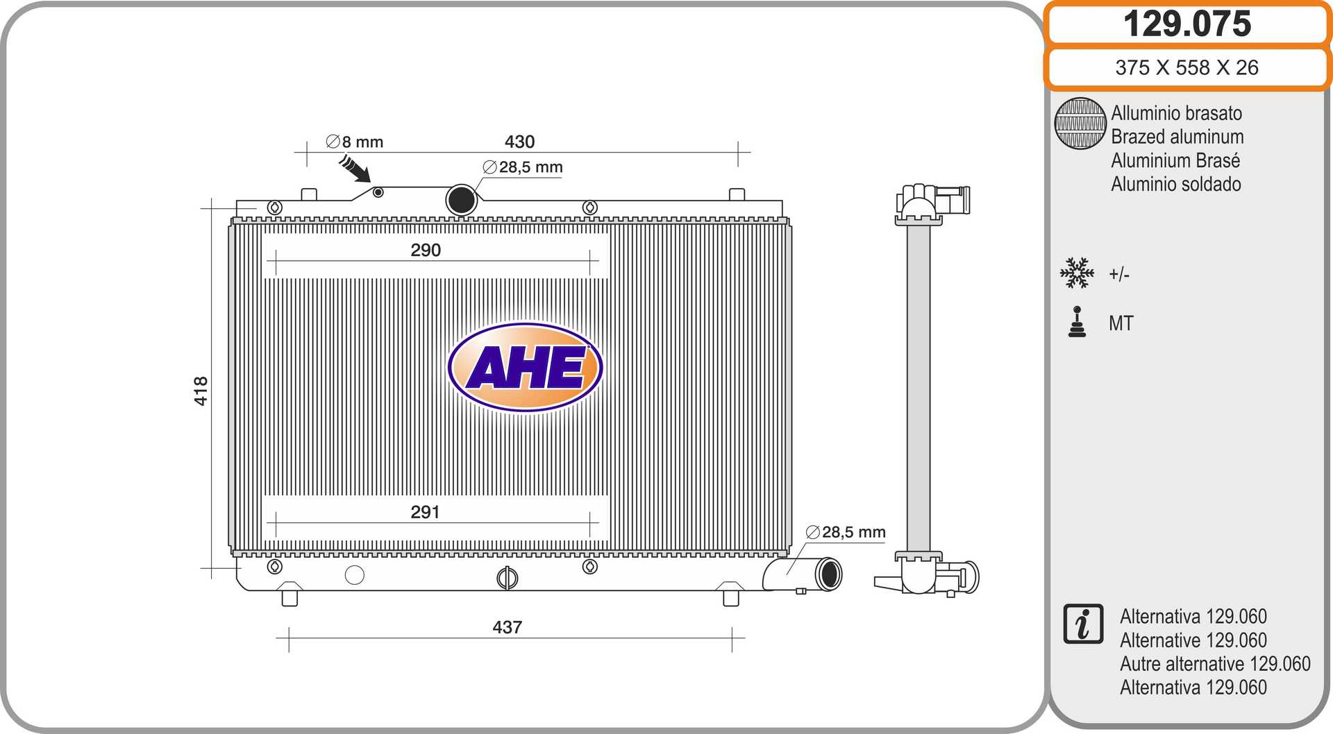 AHE 129.075 Radiatore,...