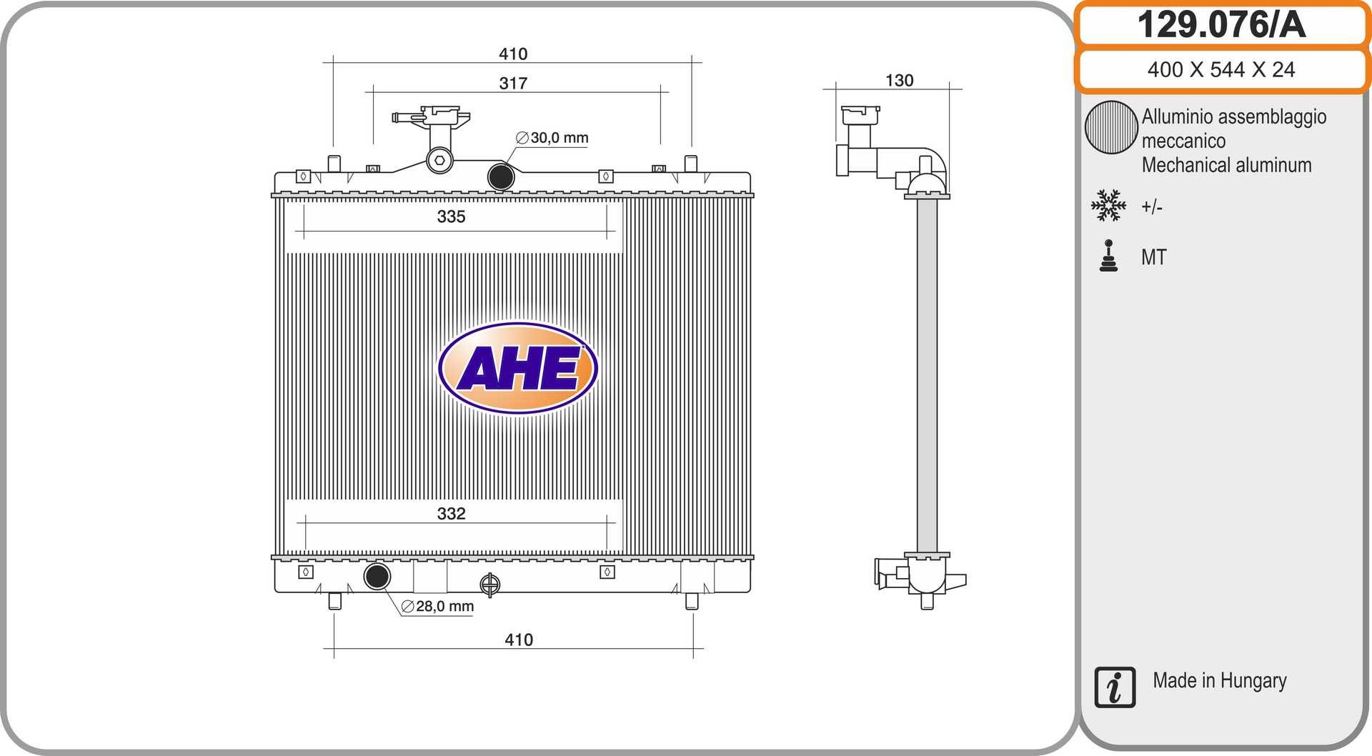 AHE 129.076/A Radiatore,...