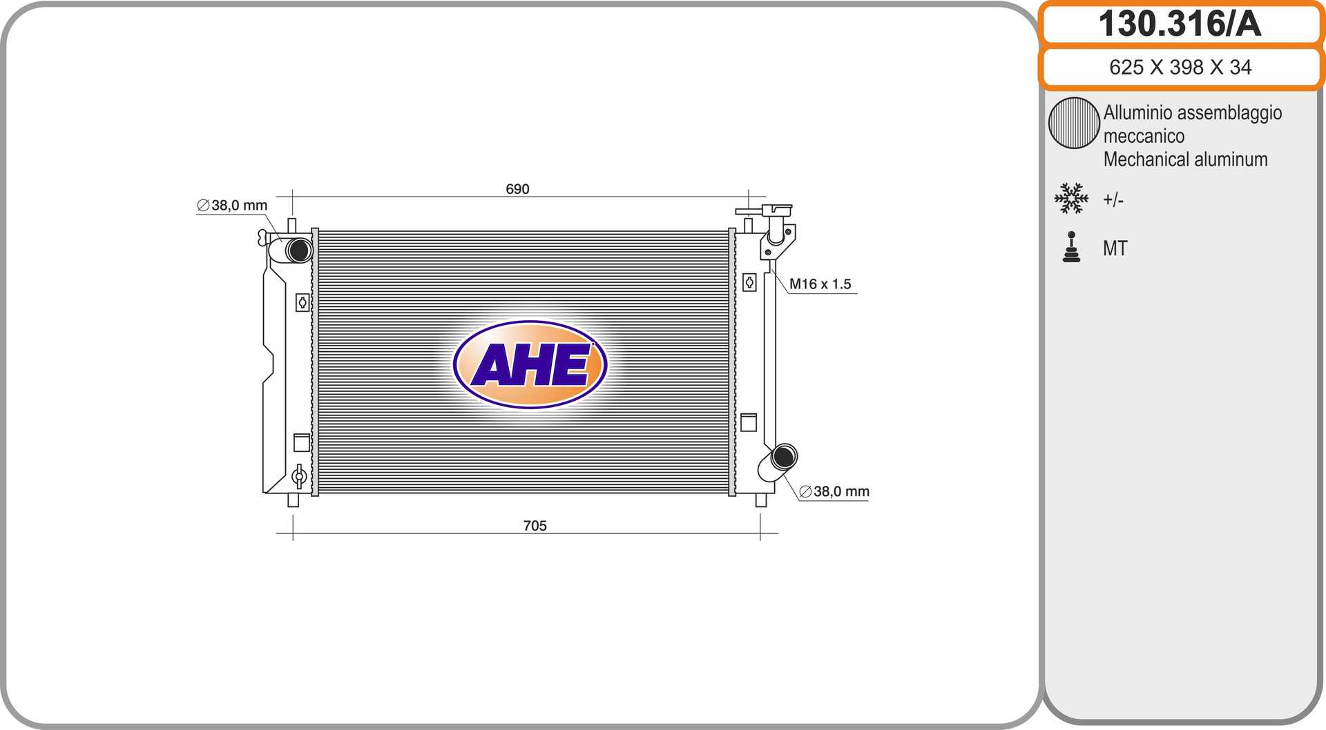 AHE 130.316/A Radiatore,...