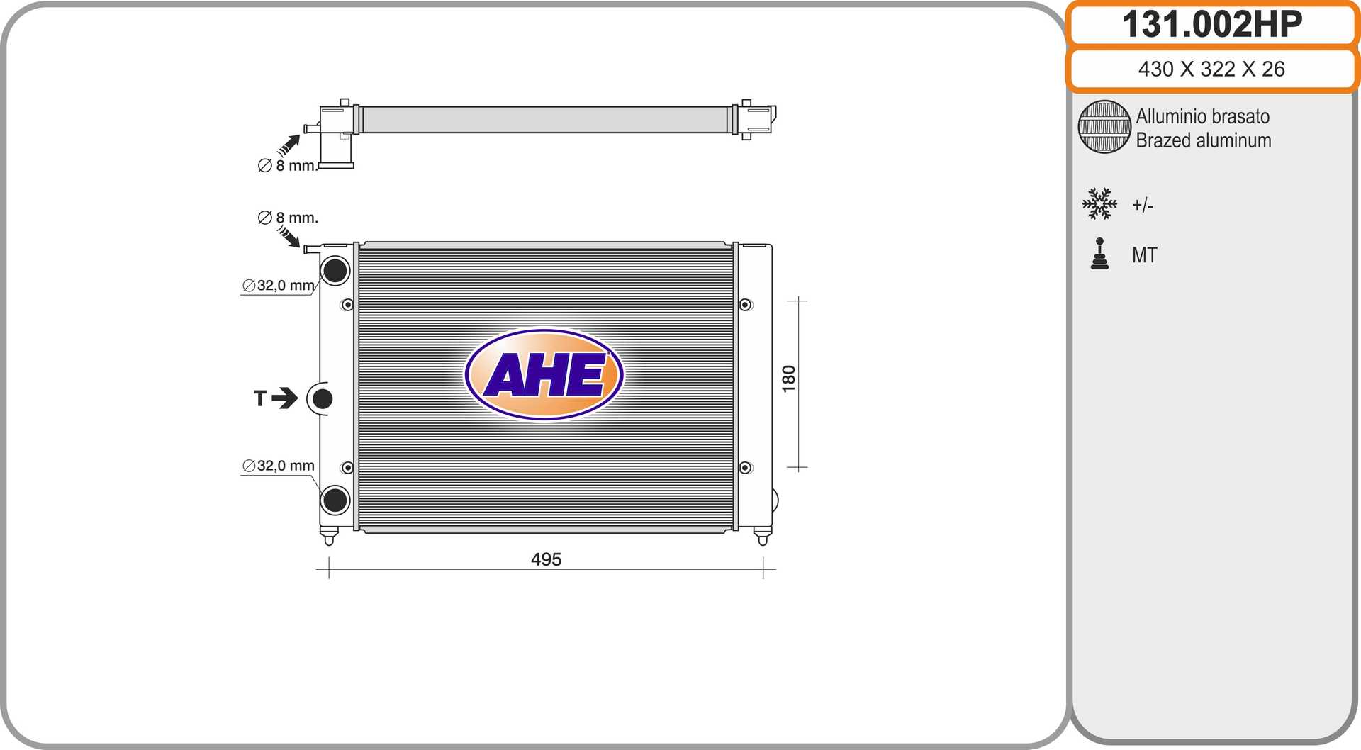 AHE 131.002HP Radiatore,...
