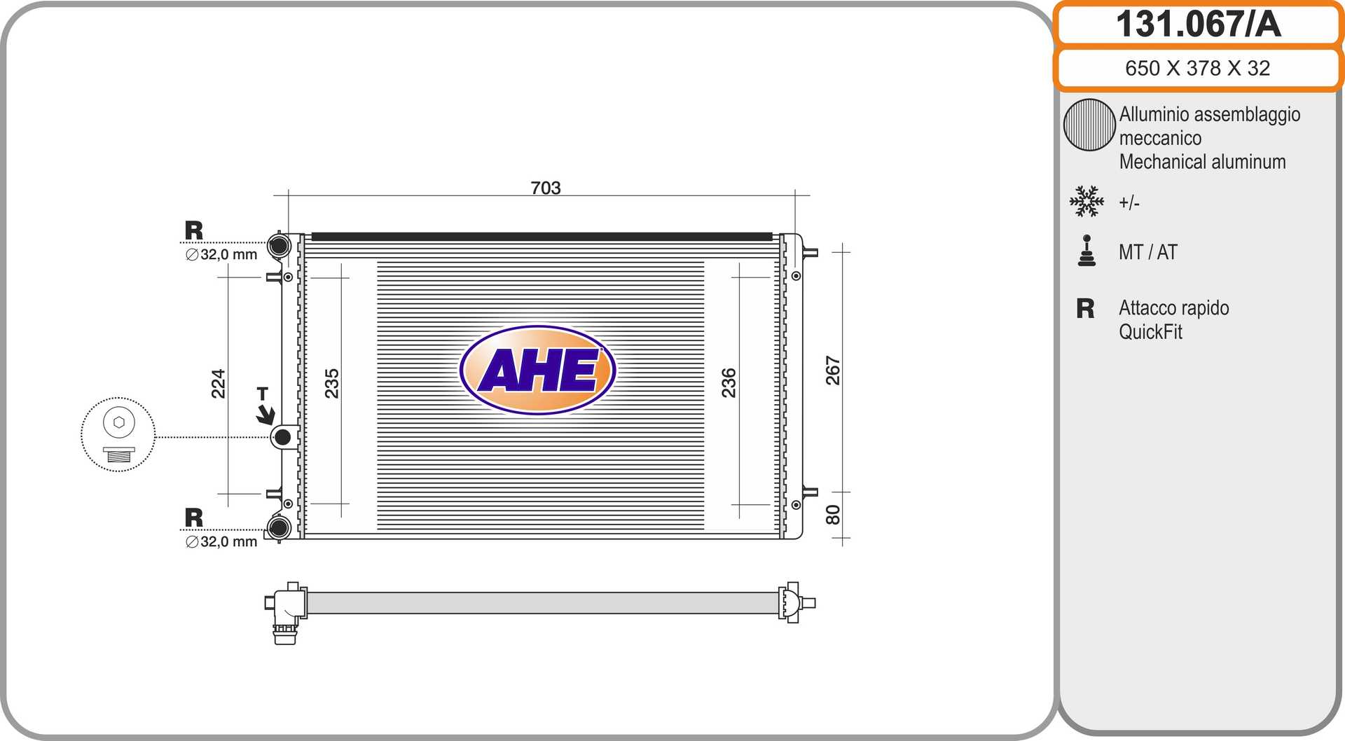 AHE 131.067/A Radiatore,...