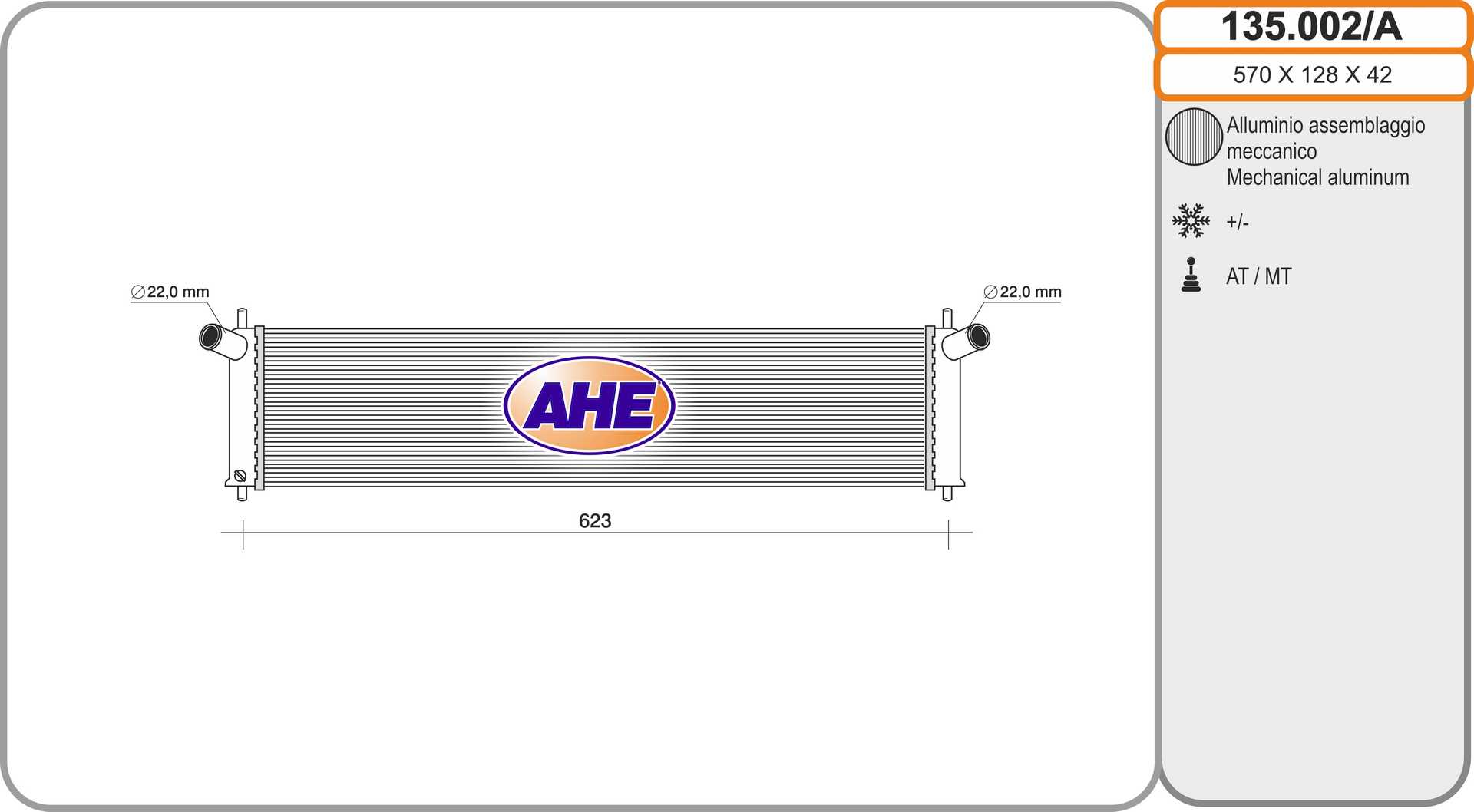 AHE 135.002/A Radiatore,...