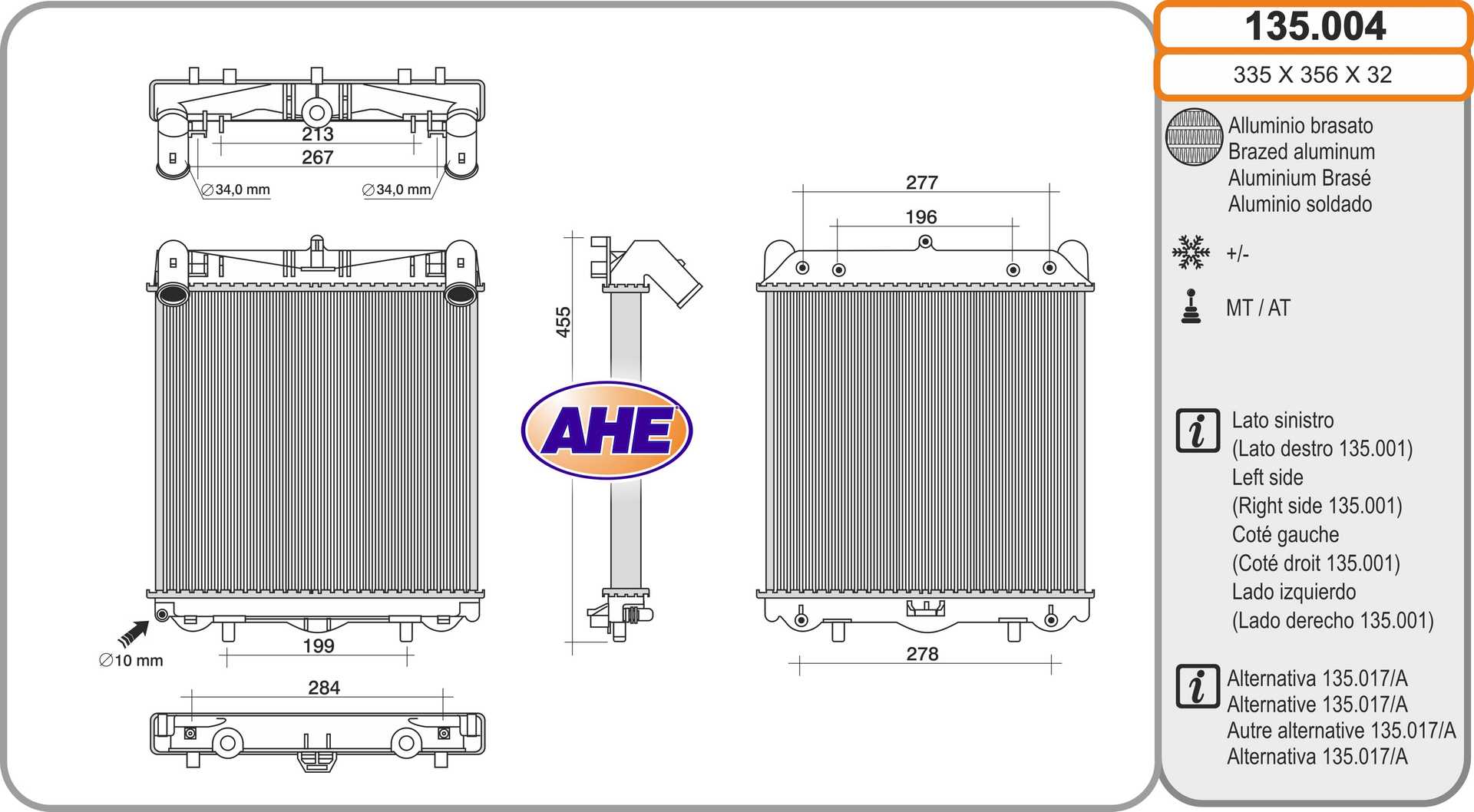 AHE 135.004 Radiatore,...