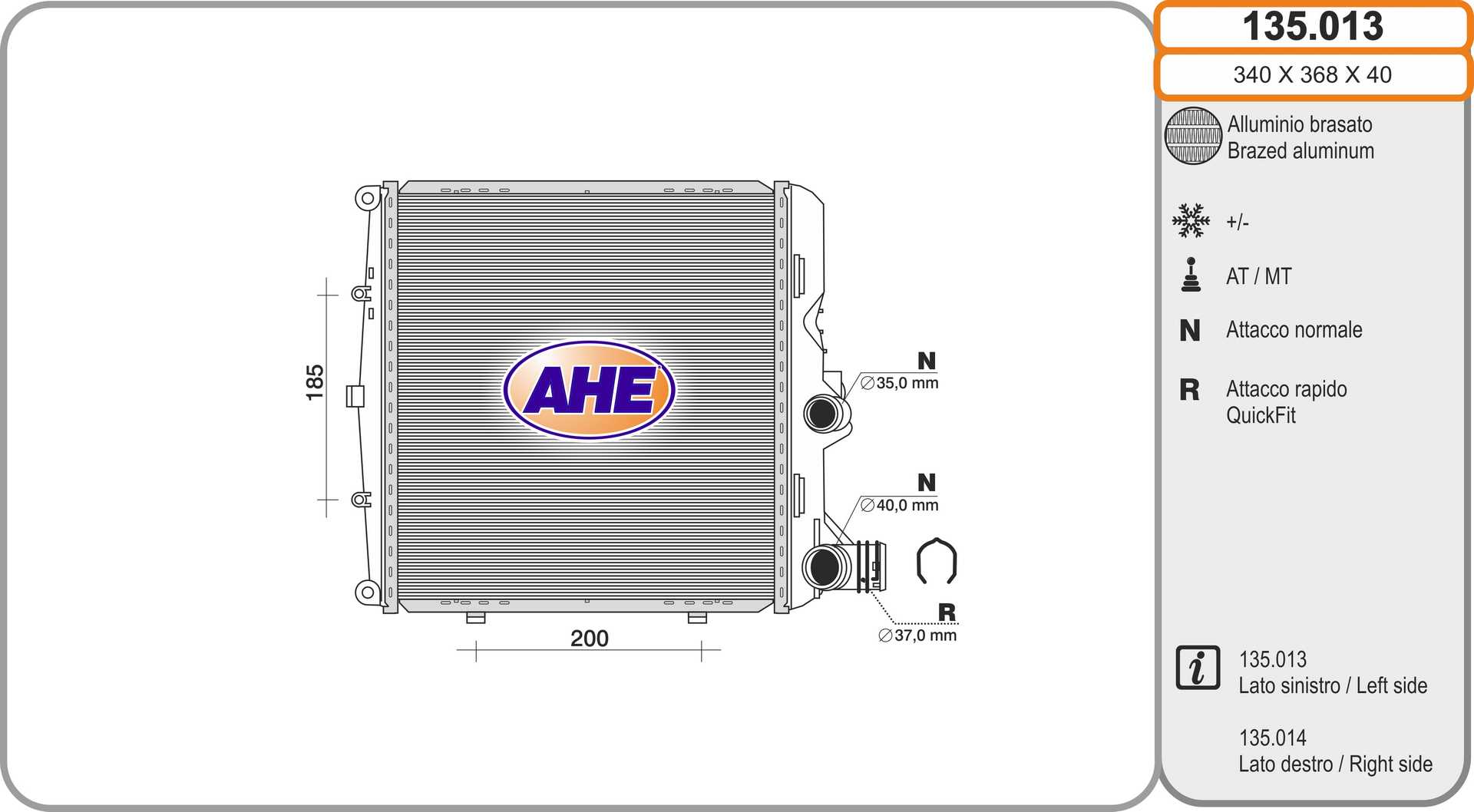 AHE 135.013 Radiatore,...