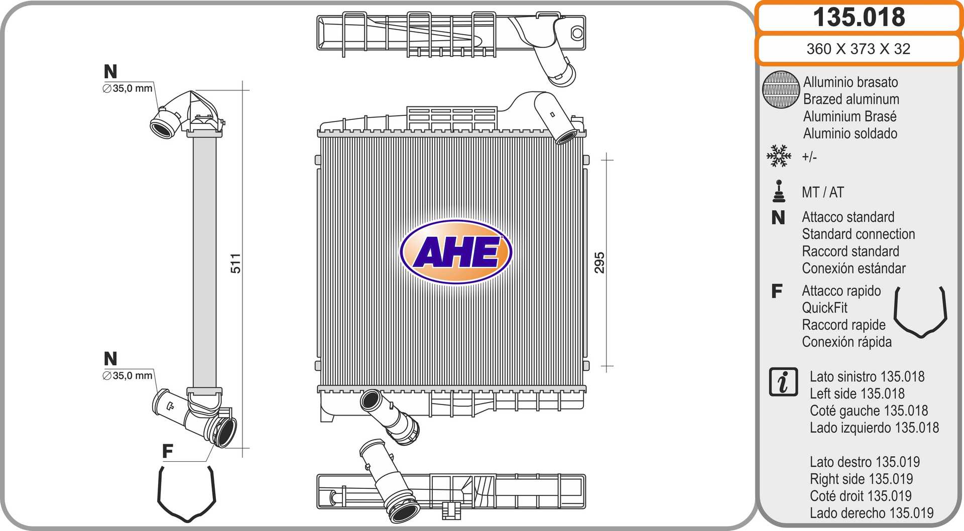 AHE 135.018 Radiatore,...