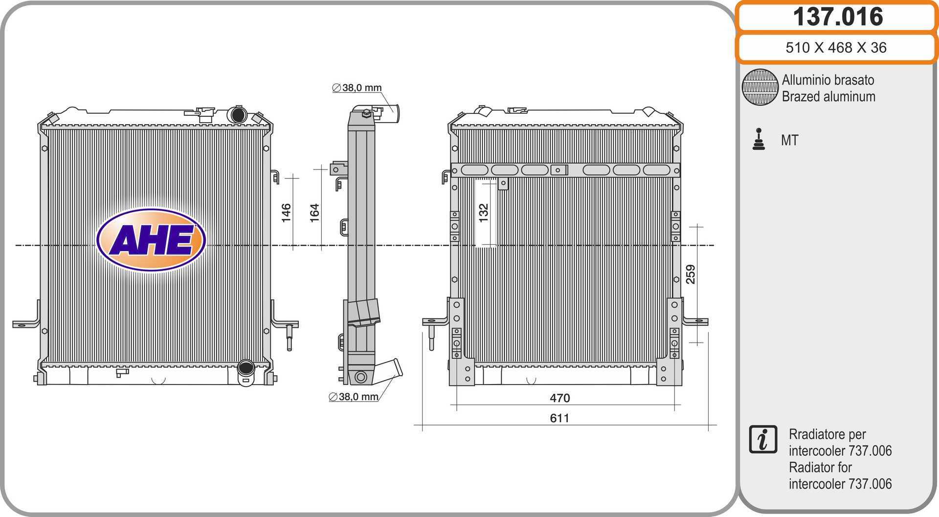 AHE 137.016 Radiatore,...