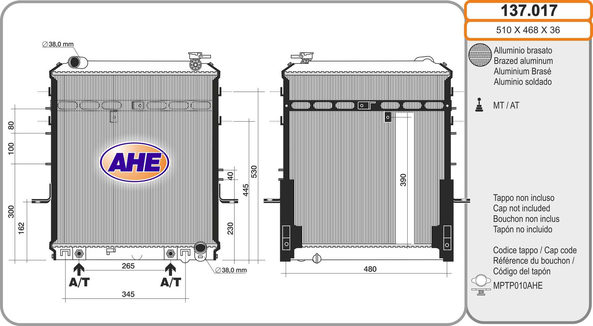 AHE 137.017 Radiatore,...