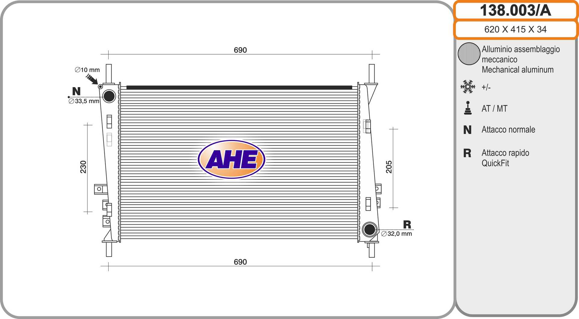 AHE 138.003/A Radiatore,...