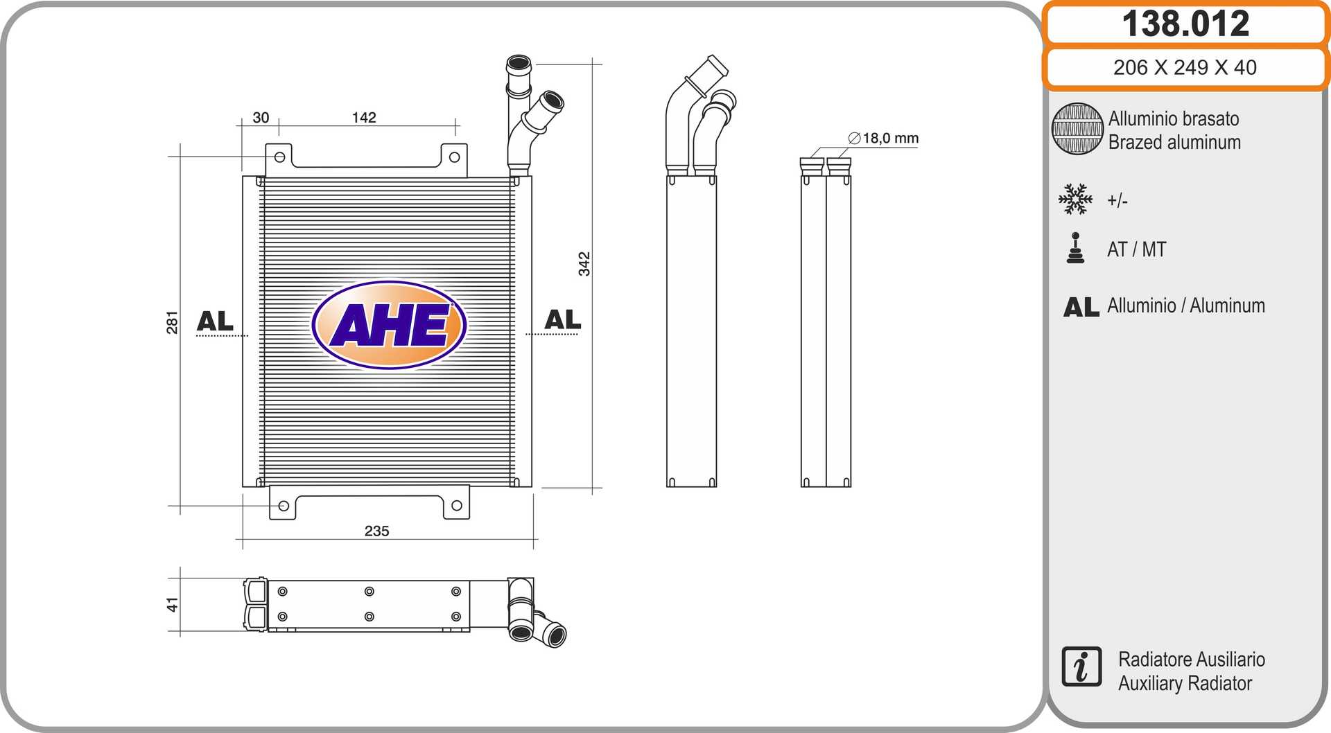 AHE 138.012 Radiatore,...