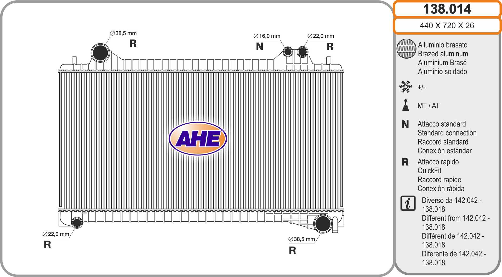 AHE 138.014 Radiatore,...