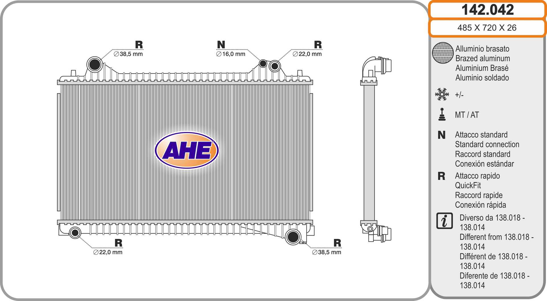 AHE 142.042 Radiatore,...