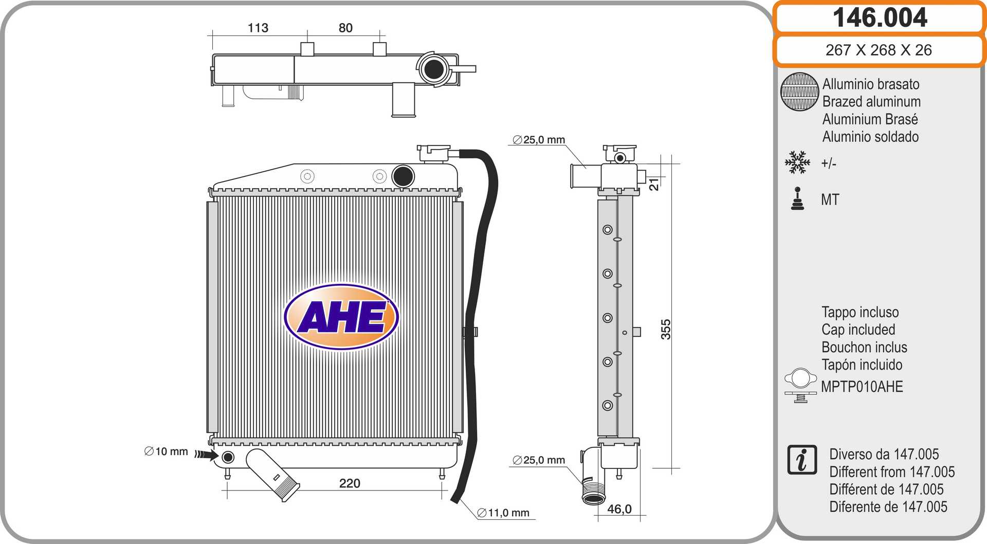 AHE 146.004 Radiatore,...