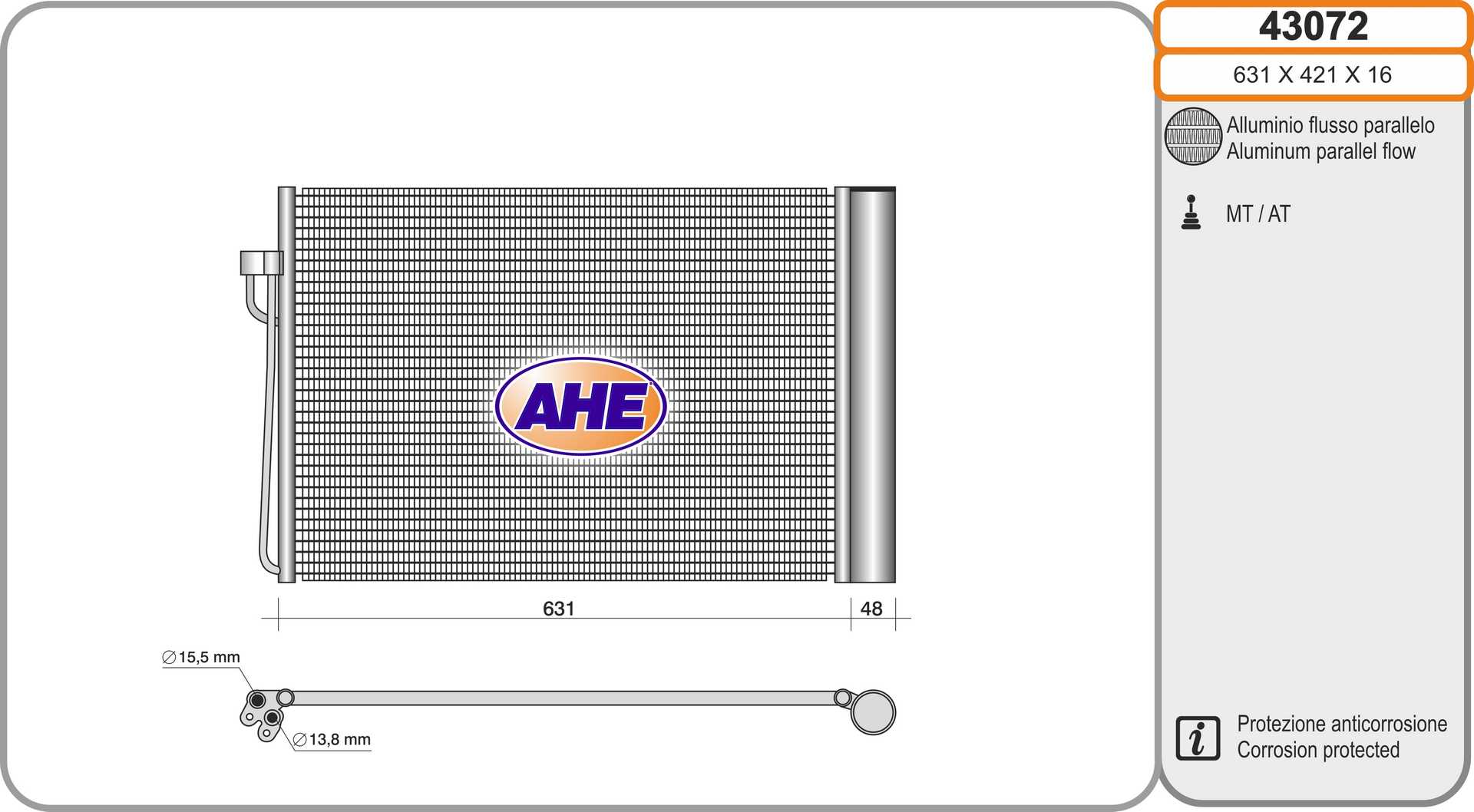 AHE 43072 Condensatore,...