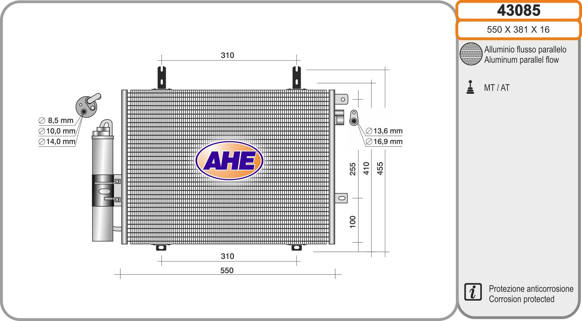 AHE 43085 Condensatore,...