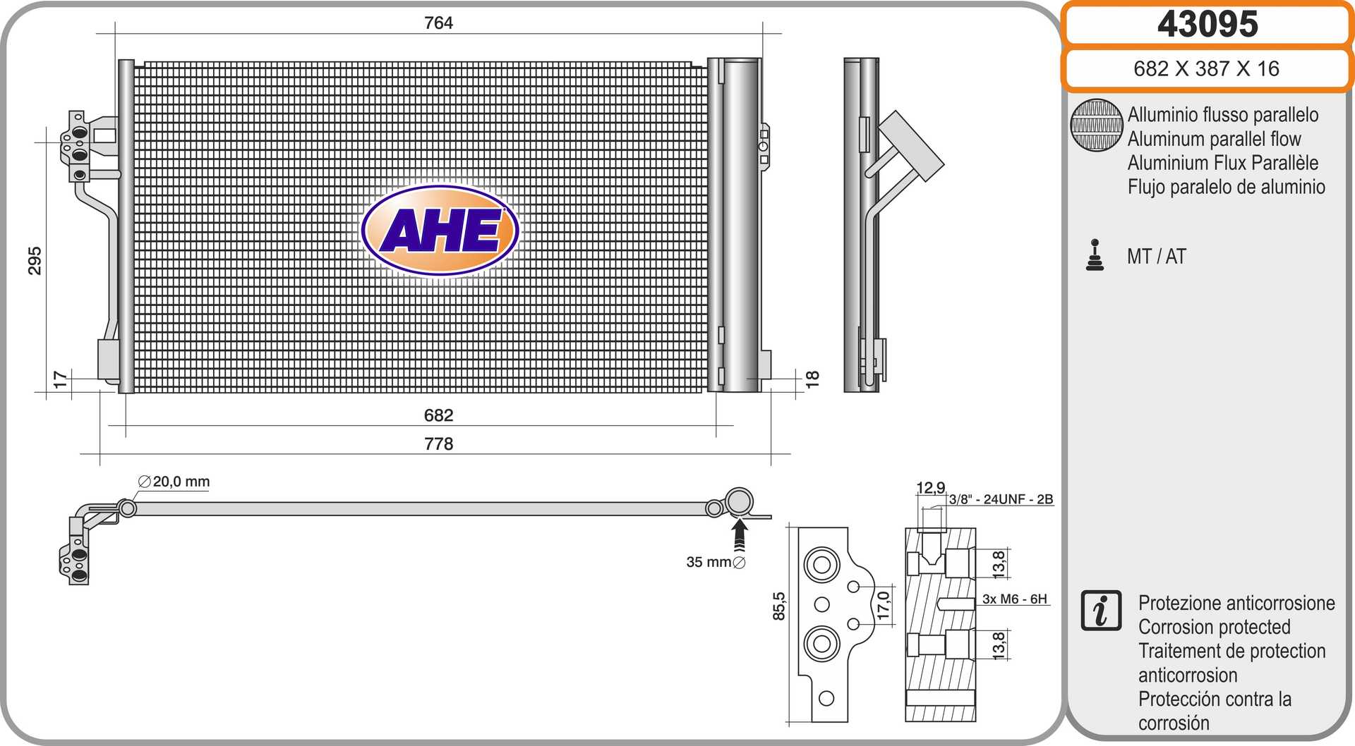 AHE 43095 Condensatore,...