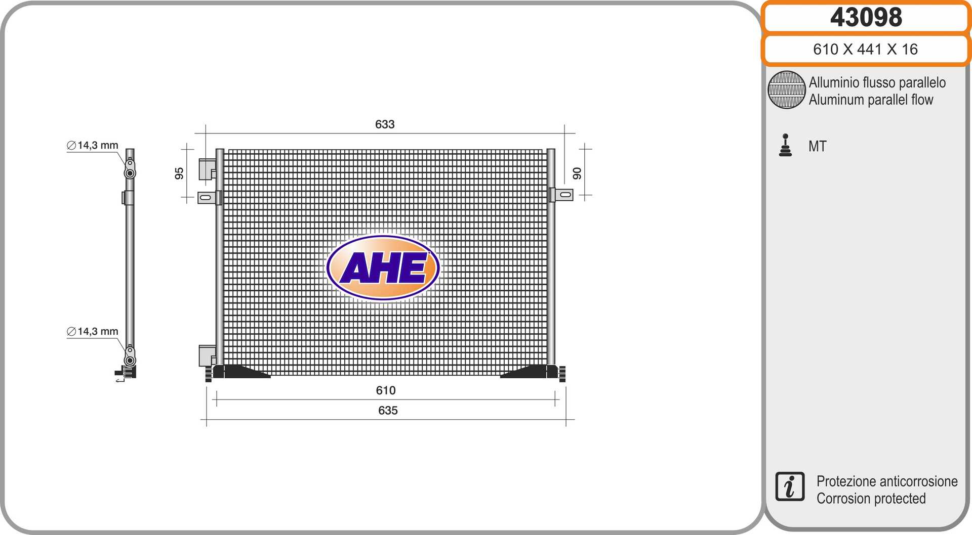 AHE 43098 Condensatore,...