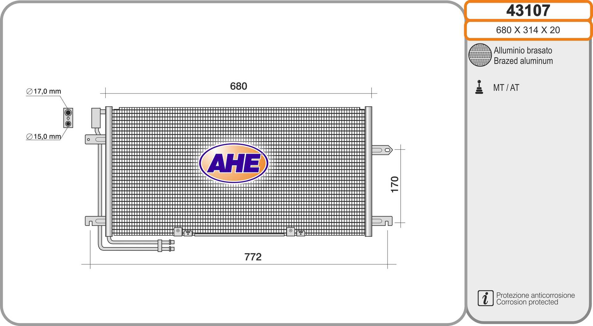 AHE 43107 Condensatore,...