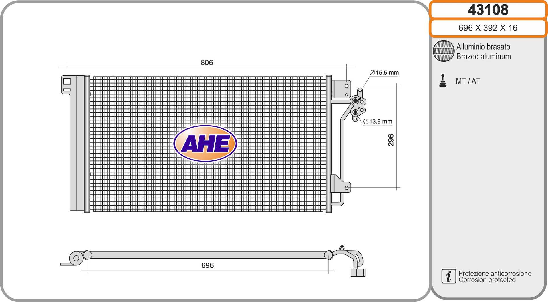 AHE 43108 Condensatore,...