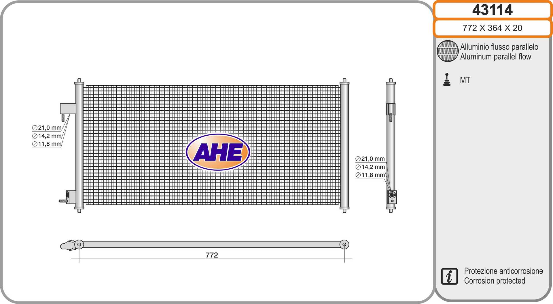 AHE 43114 Condensatore,...